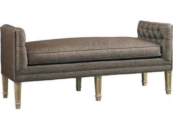 Lillian August Upholstery Meryl Wind Brown Upholstered Accent Bench