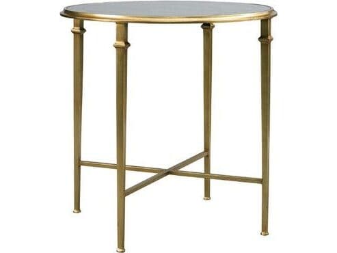 Lillian August Classics Barlow Round Eglomise Aged Gold End Table