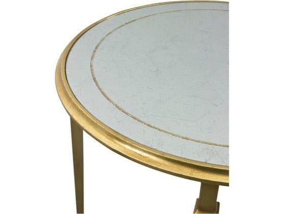 Lillian August Classics Barlow Round Eglomise Aged Gold End Table