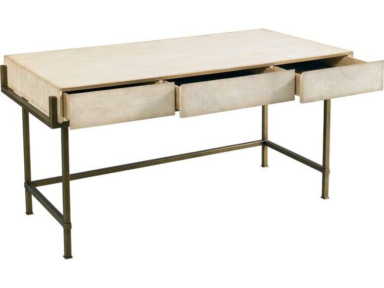 Lillian August Modern Archives Simone Taupe Shagreen Bronze Gray Secretary Desk