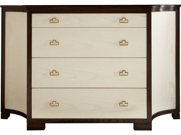 Lillian August Workshop Guy Clipped White Brown Ash Wood Accent Chest