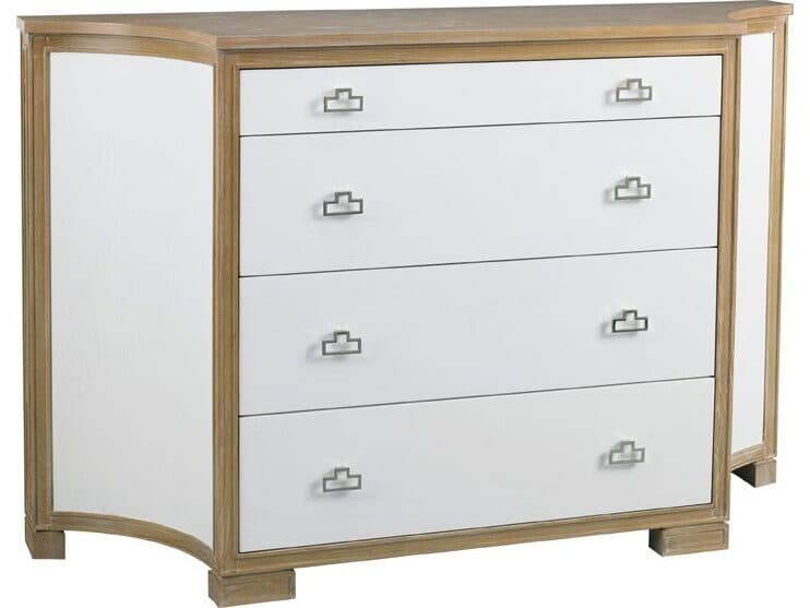 Lillian August Workshop Guy Clipped White Brown Ash Wood Accent Chest