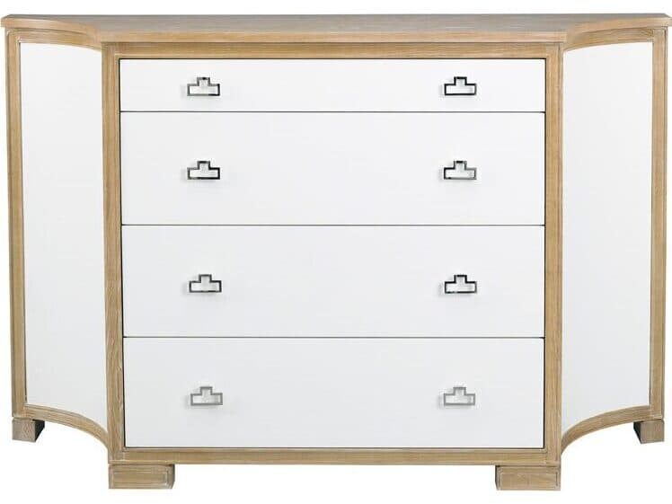 Lillian August Workshop Guy Clipped White Brown Ash Wood Accent Chest