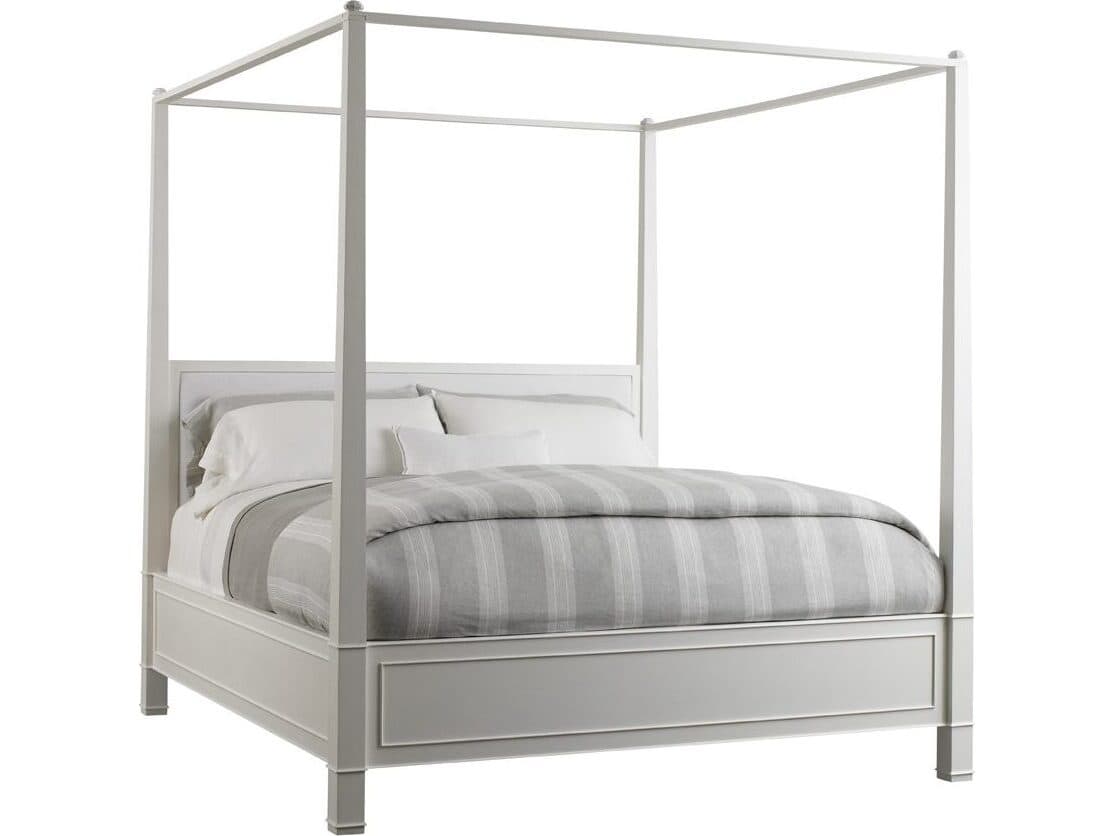Lillian August Workshop Andrea Sugar White Ash Wood King Poster Bed