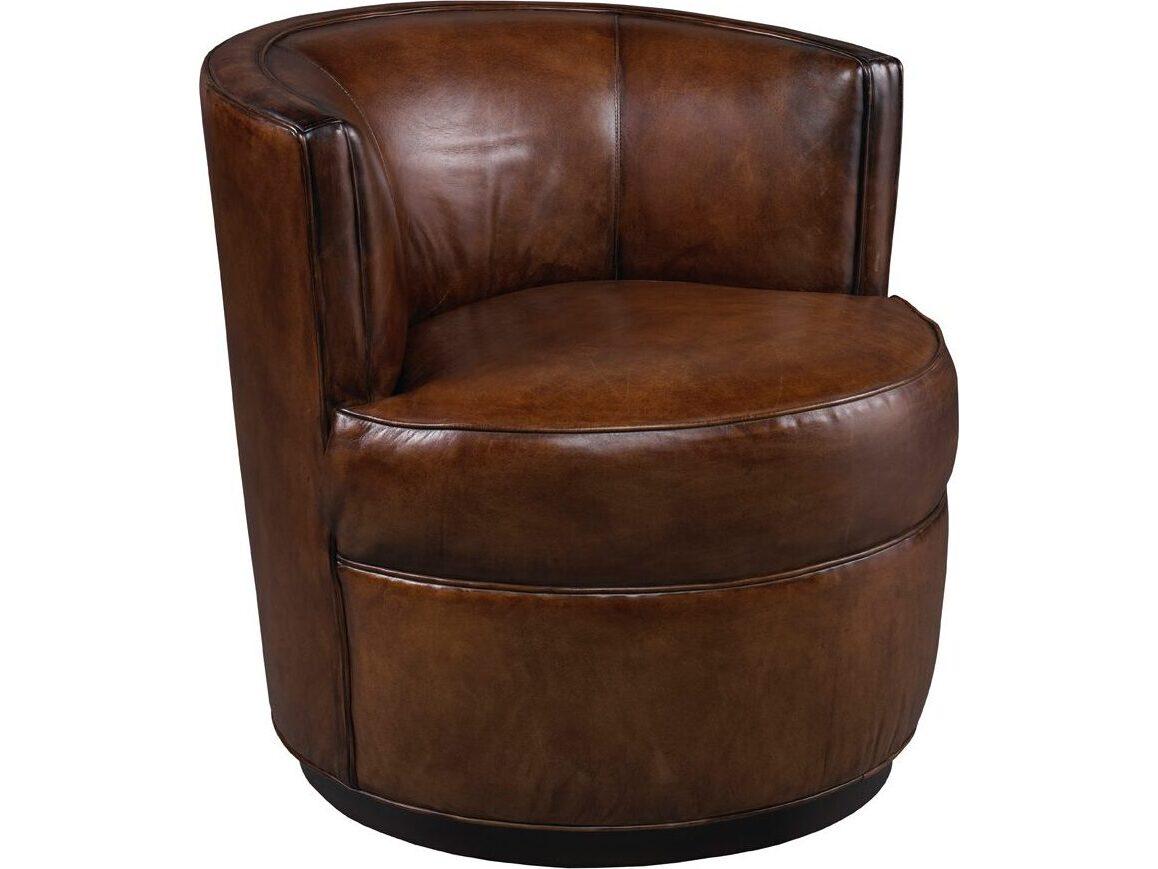 Lillian August Upholstery Swivel Leather Accent Chair