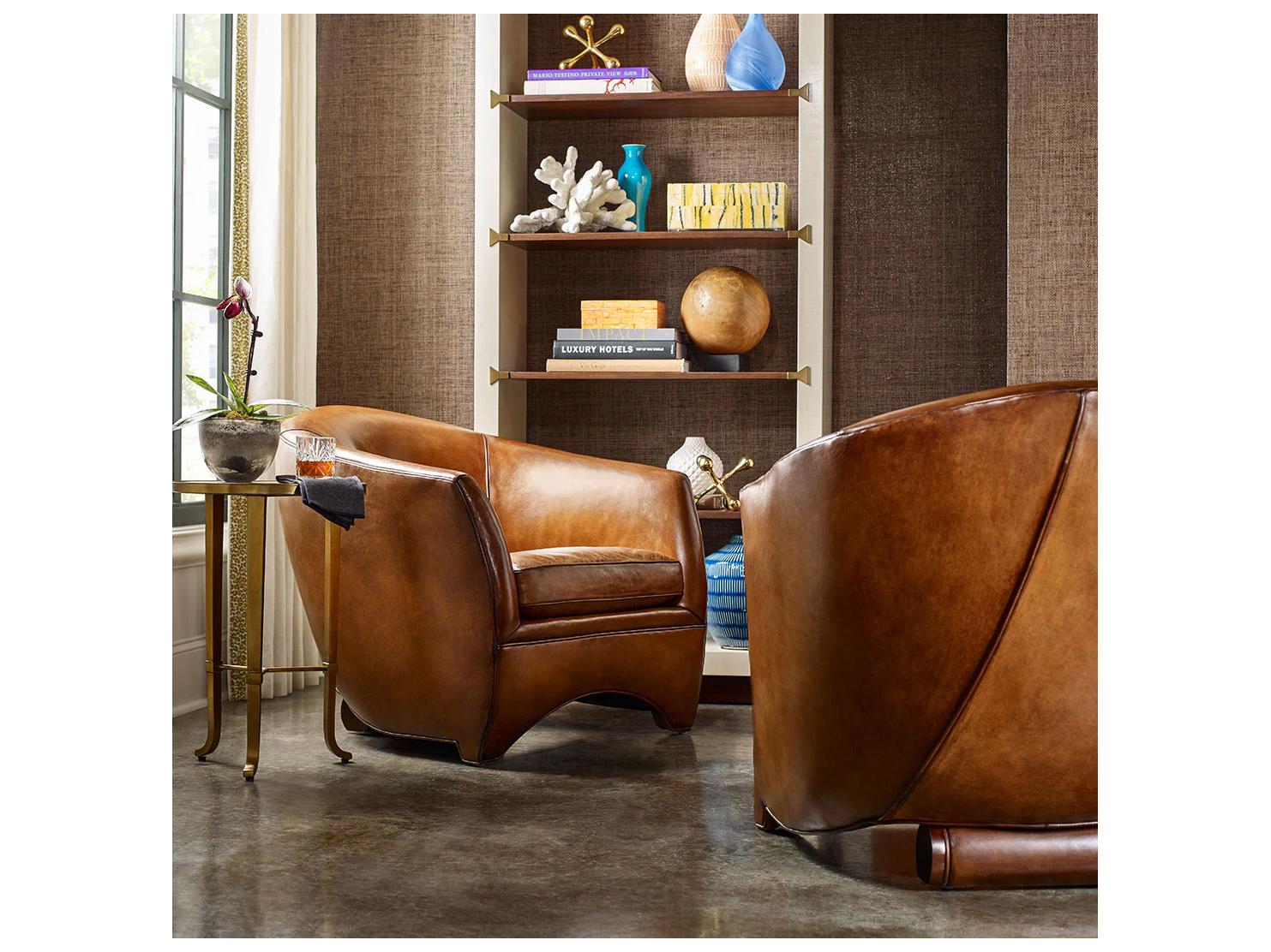 Lillian August Upholstery Leather Leo Accent Chair