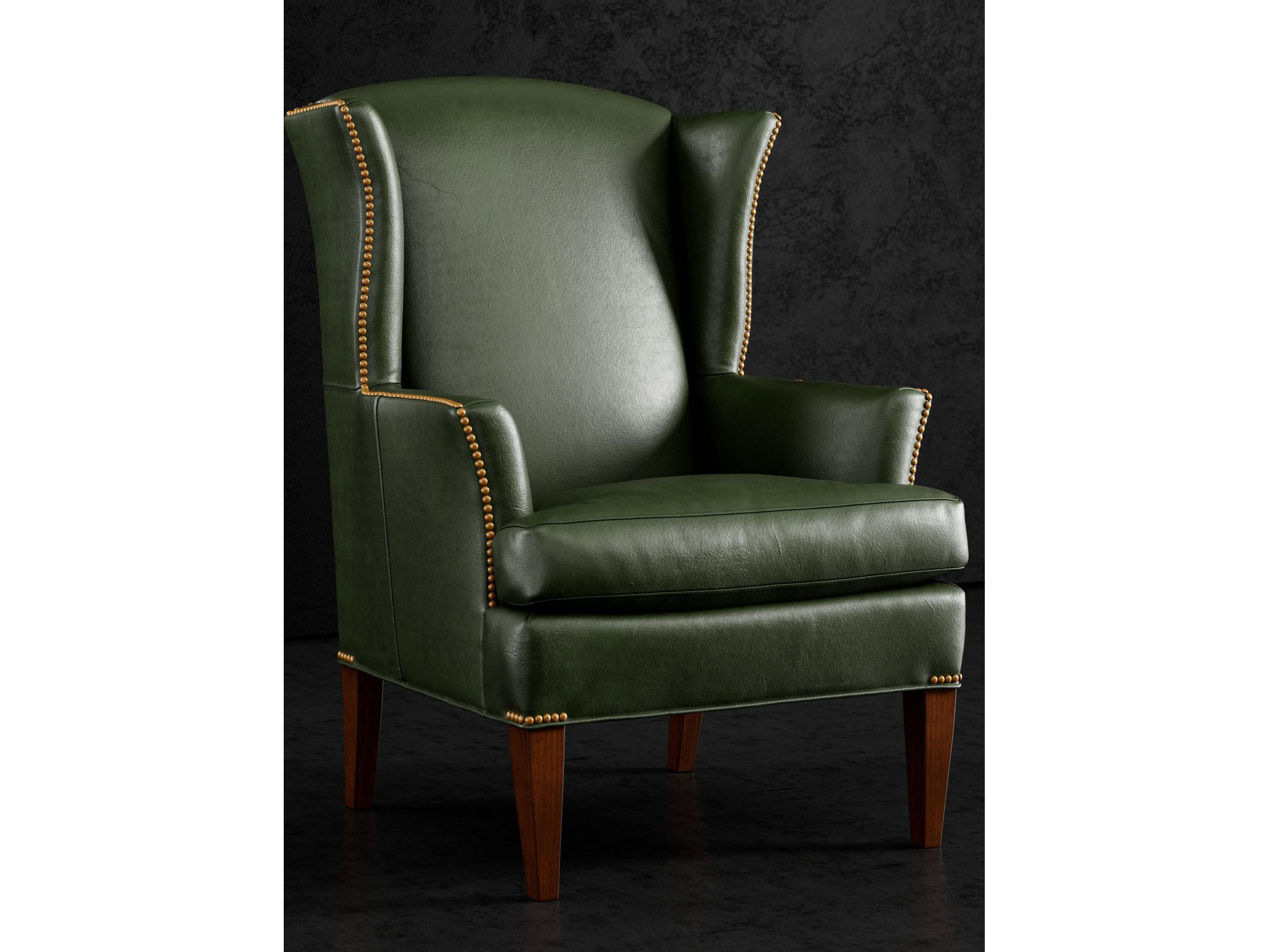 Lillian August Upholstery Leather Edwardian Accent Chair