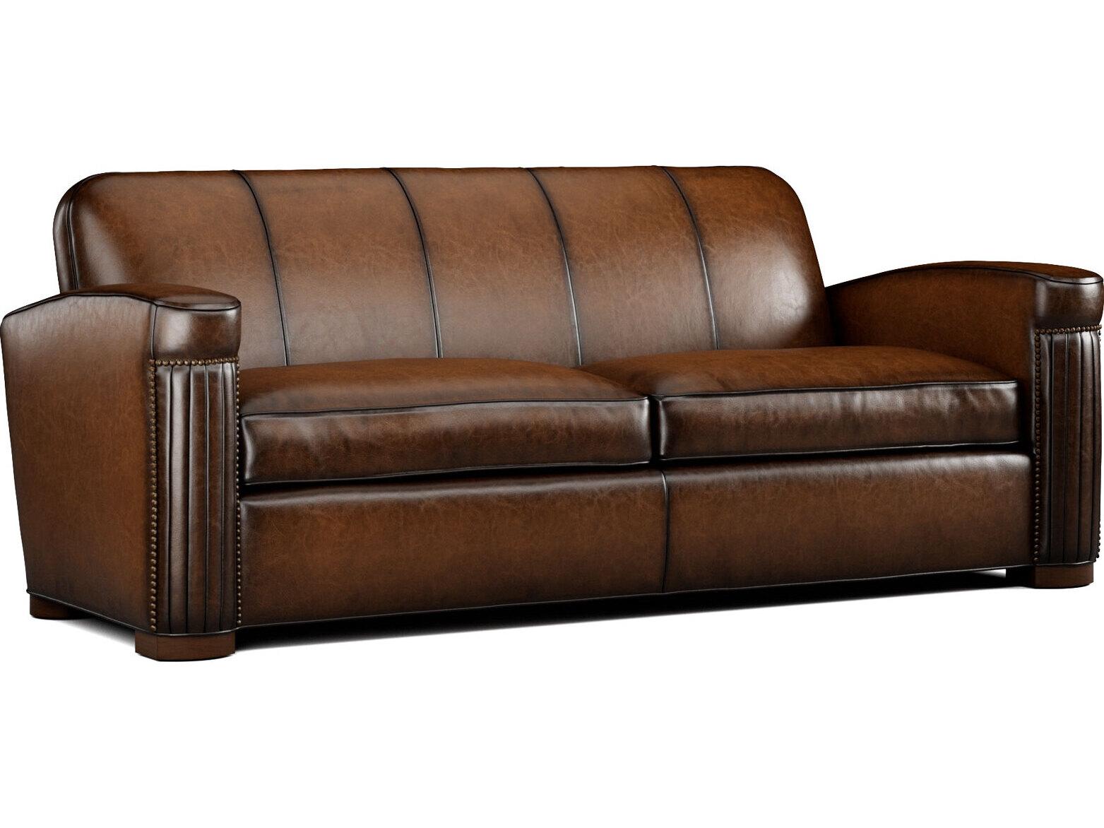 Lillian August Upholstery Leather Jacques Sofa
