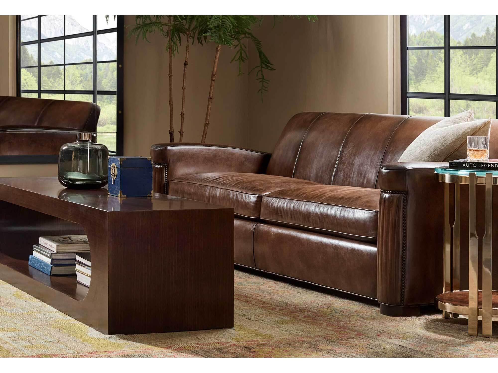 Lillian August Upholstery Leather Jacques Sofa