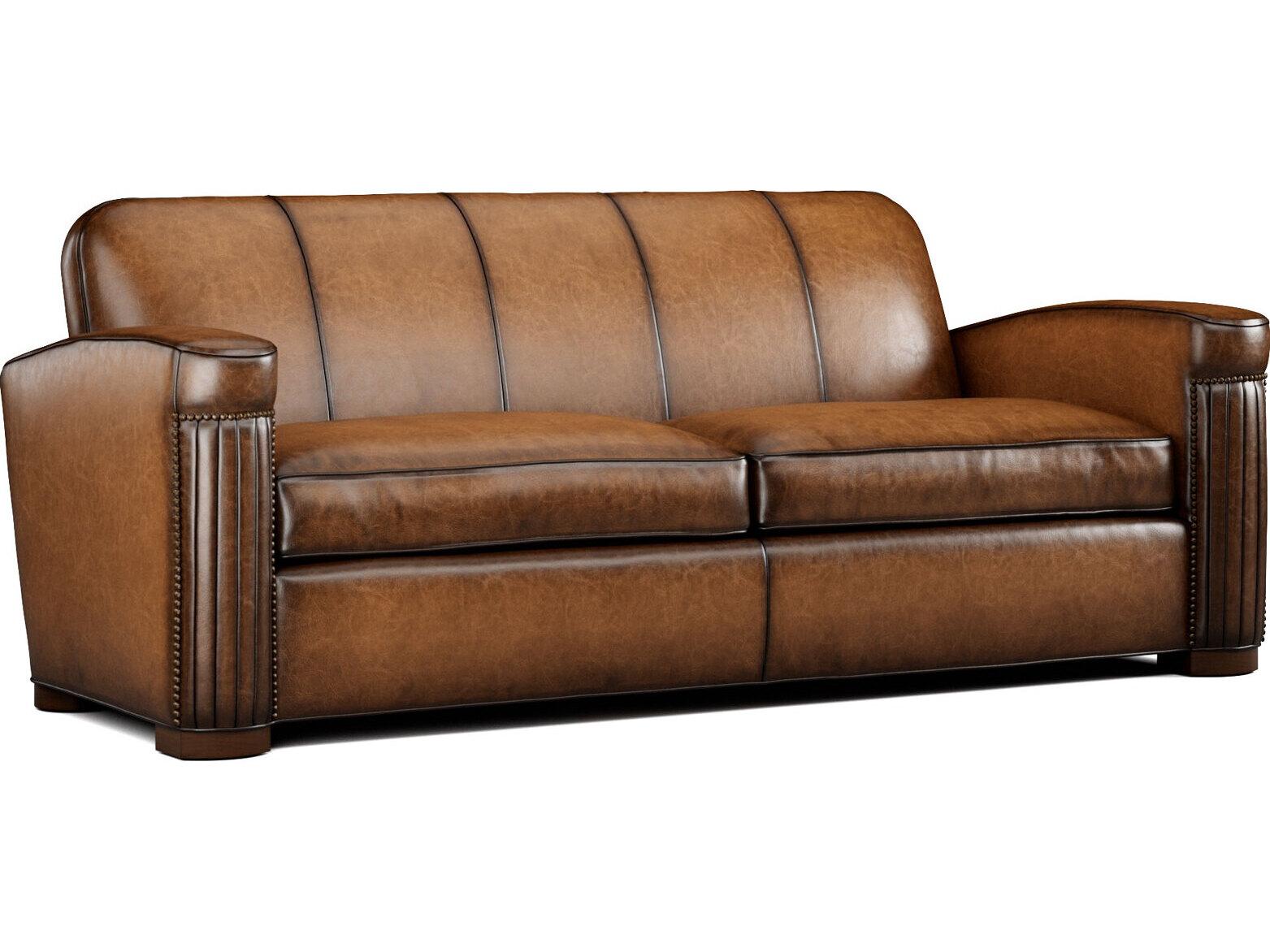 Lillian August Upholstery Leather Jacques Sofa