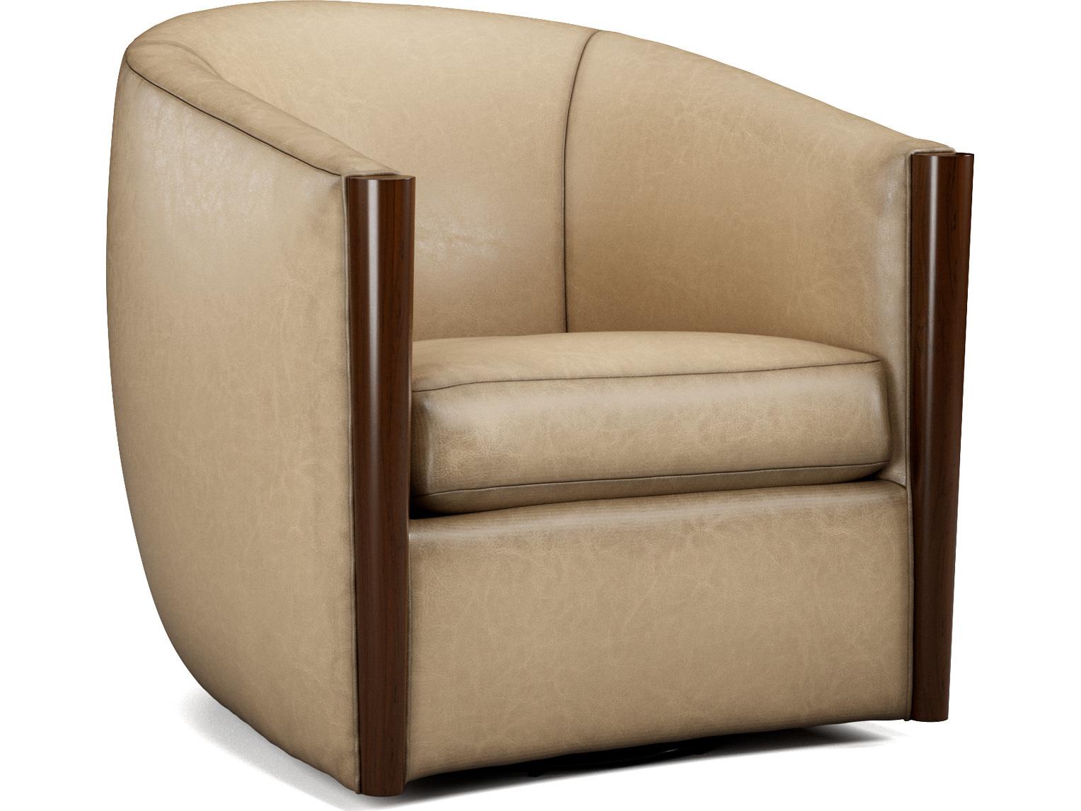 Lillian August Upholstery Leather Wilson Swivel Accent Chair