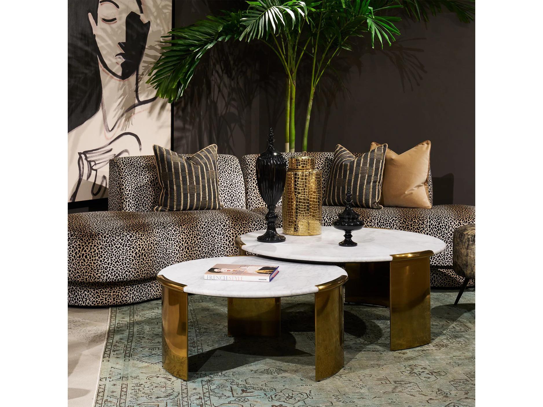 Lillian August Chloe Round Marble Top Coffee Table