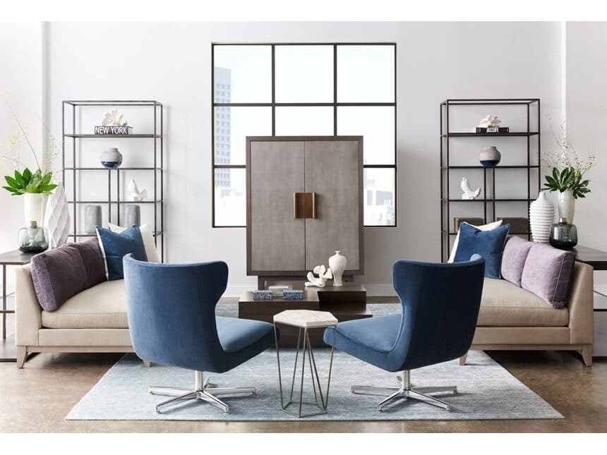 Lillian August Modern Living Swivel Fabric Accent Chair