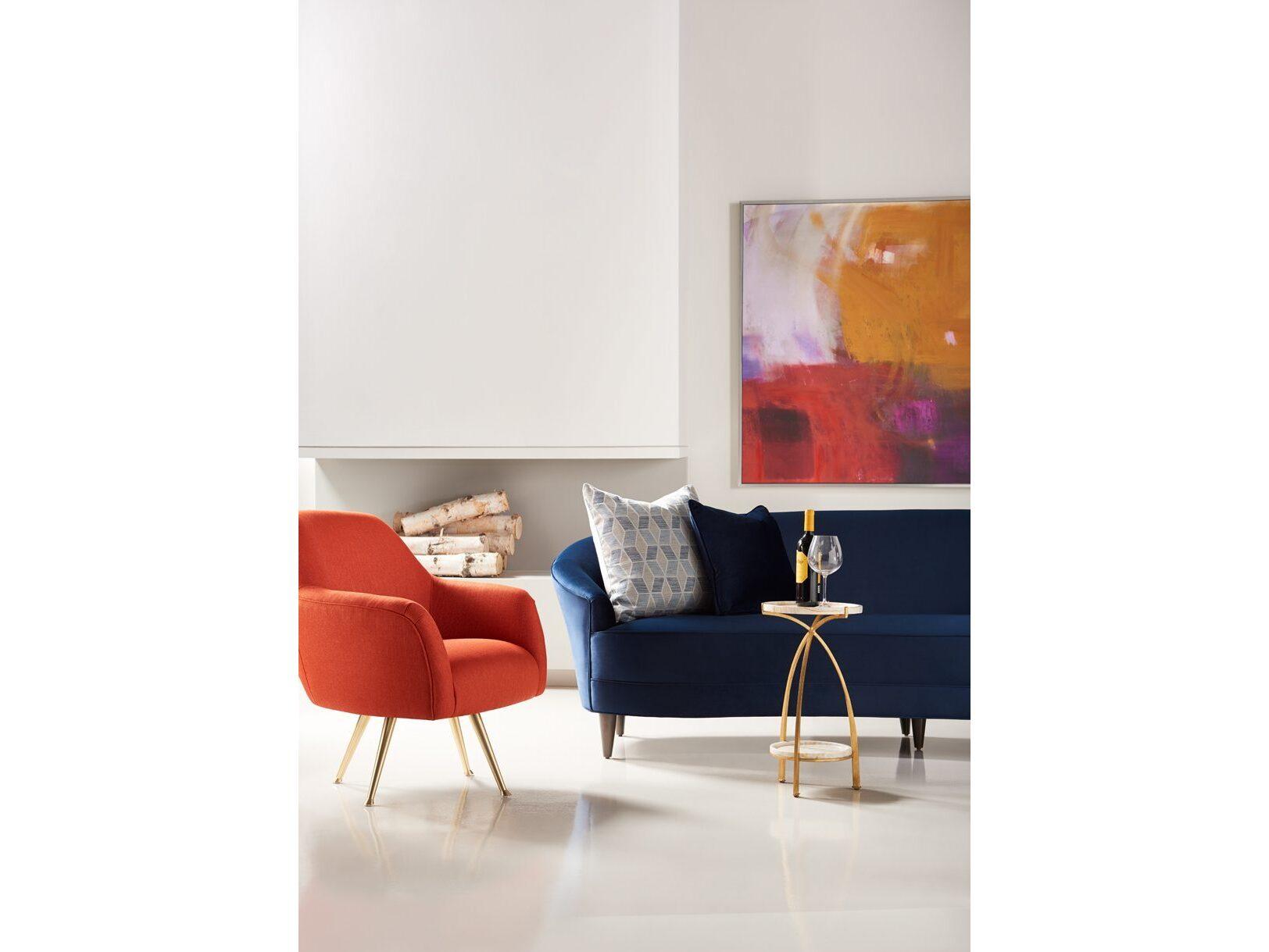 Lillian August Modern Living Lexham Navy Elm Upholstered Sofa