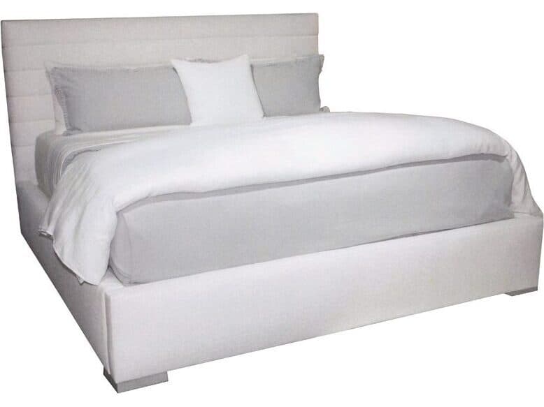 Lillian August Modern Living Dolce Ivory Mineral Gray Upholstered King Platform Bed