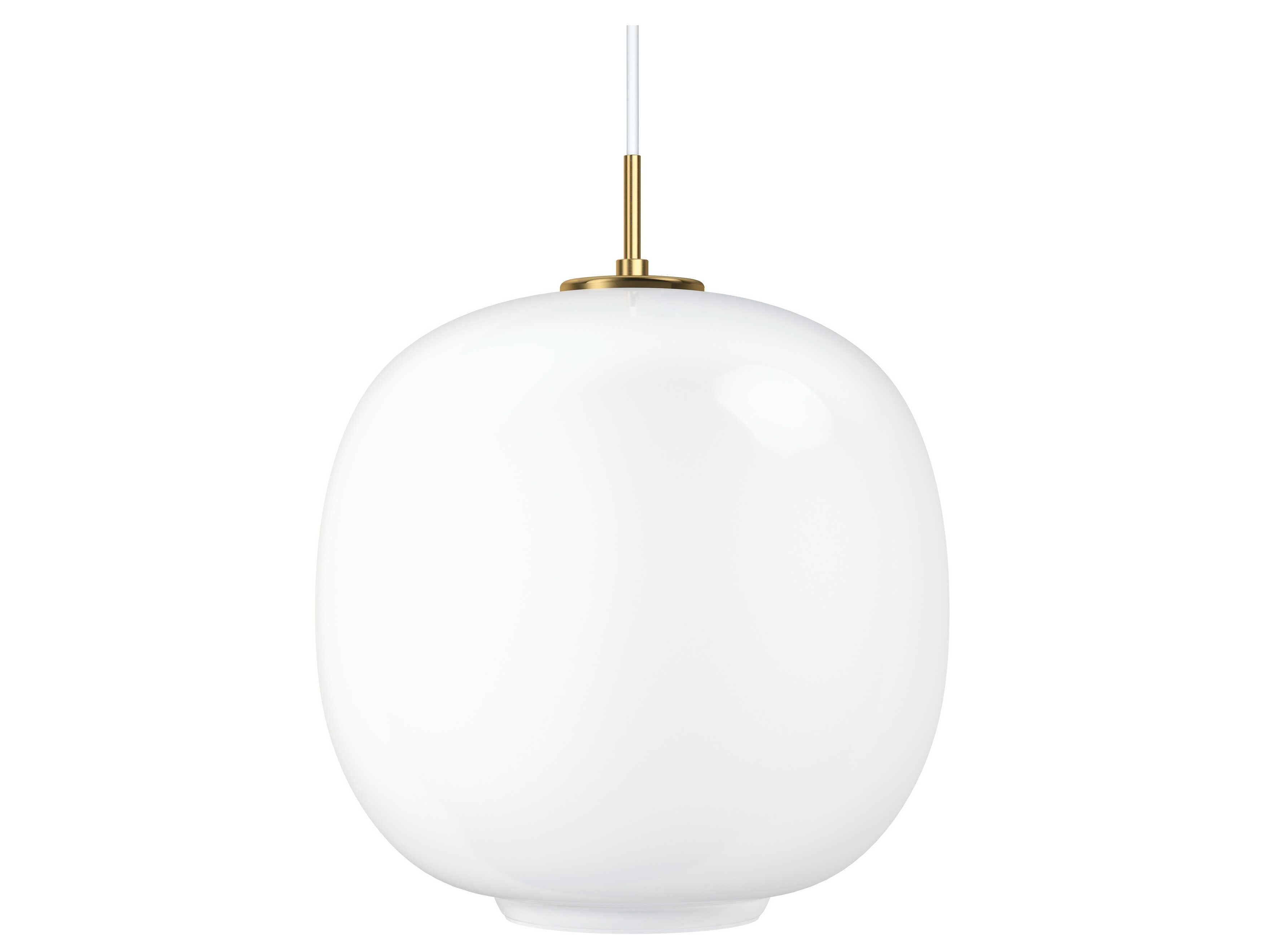 Louis Poulsen VL Radio 1-Light Brass Glossy Opal White Round Pendant