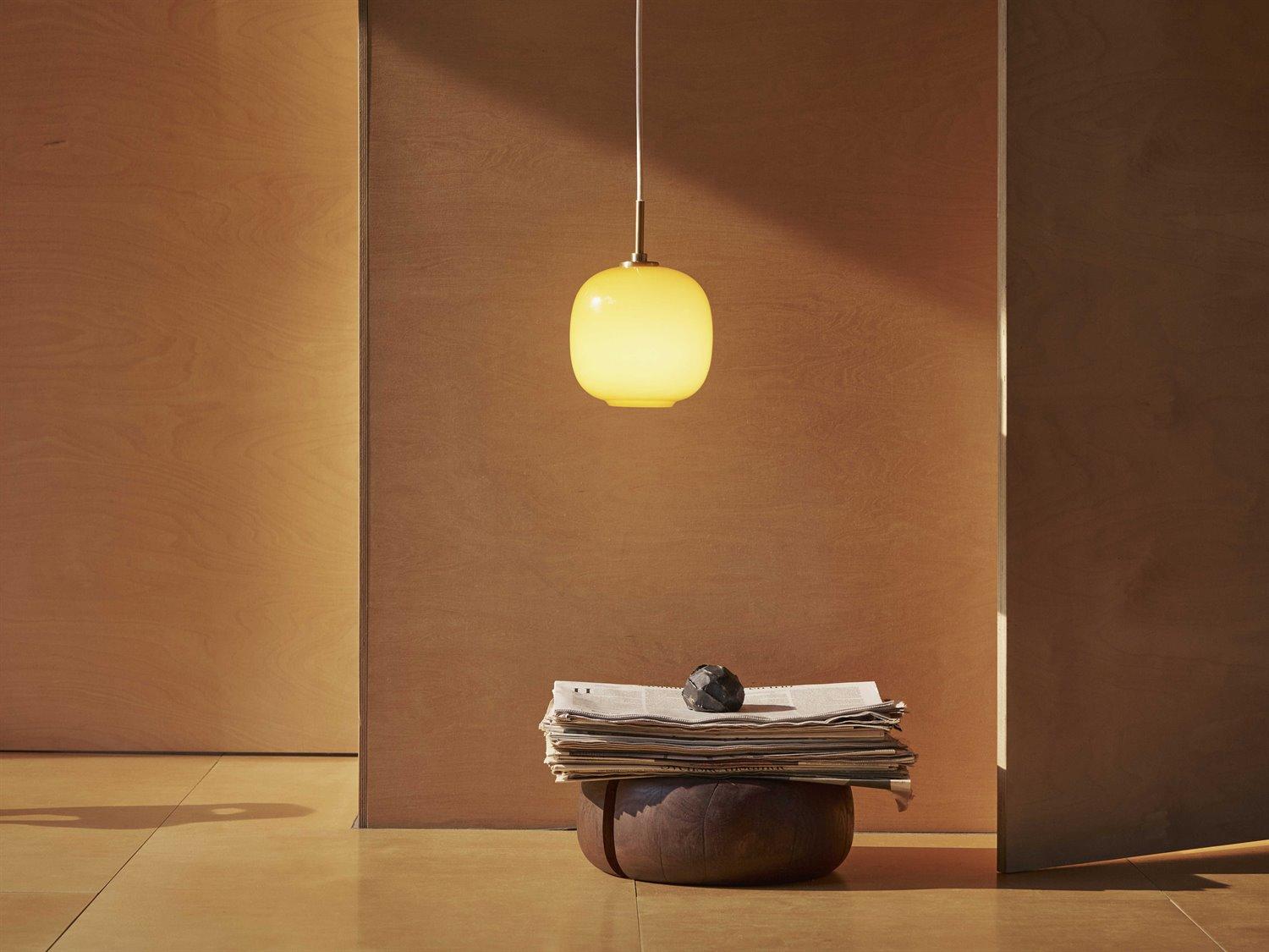 Louis Poulsen VL45 1-Light Brass Glossy Amber Orange Round Mini Pendant