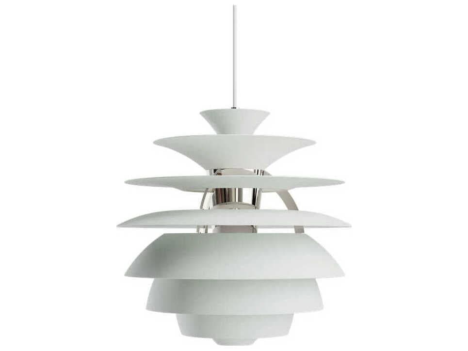 Louis Poulsen PH Snowball 1-Light Chrome Dusty Green Tiered Pendant