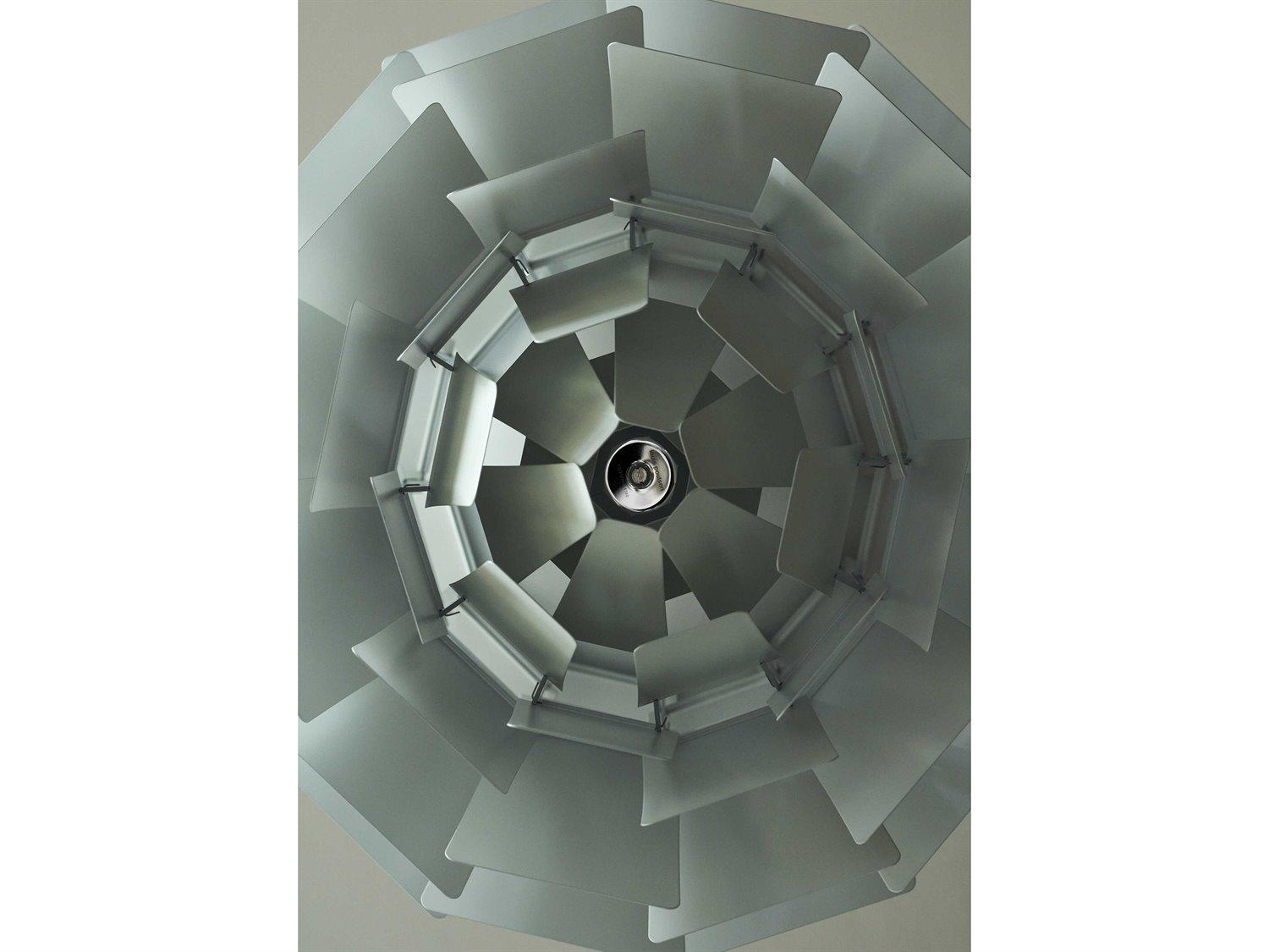 Louis Poulsen PH Snowball 1-Light Chrome Dusty Green Tiered Pendant