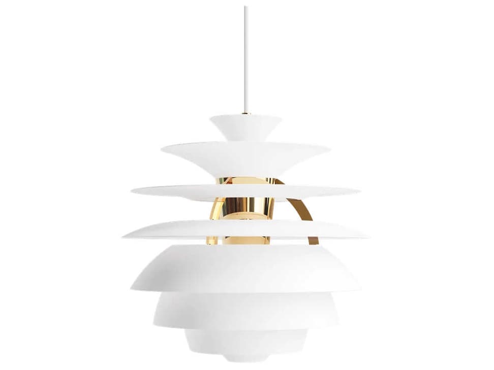 Louis Poulsen PH Snowball 1-Light Brass Soft White Tiered Pendant