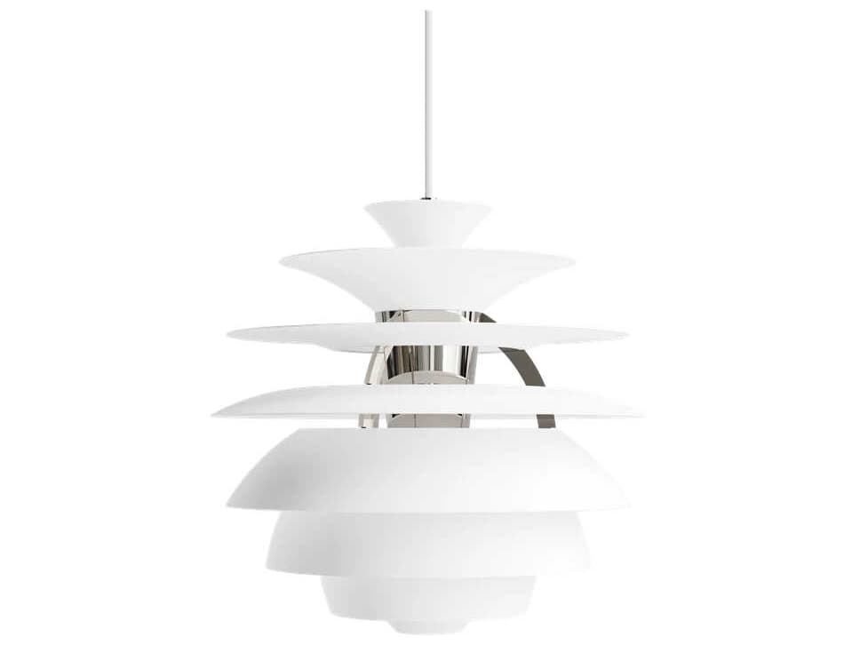 Louis Poulsen PH Snowball 1-Light Chrome Soft White Tiered Pendant