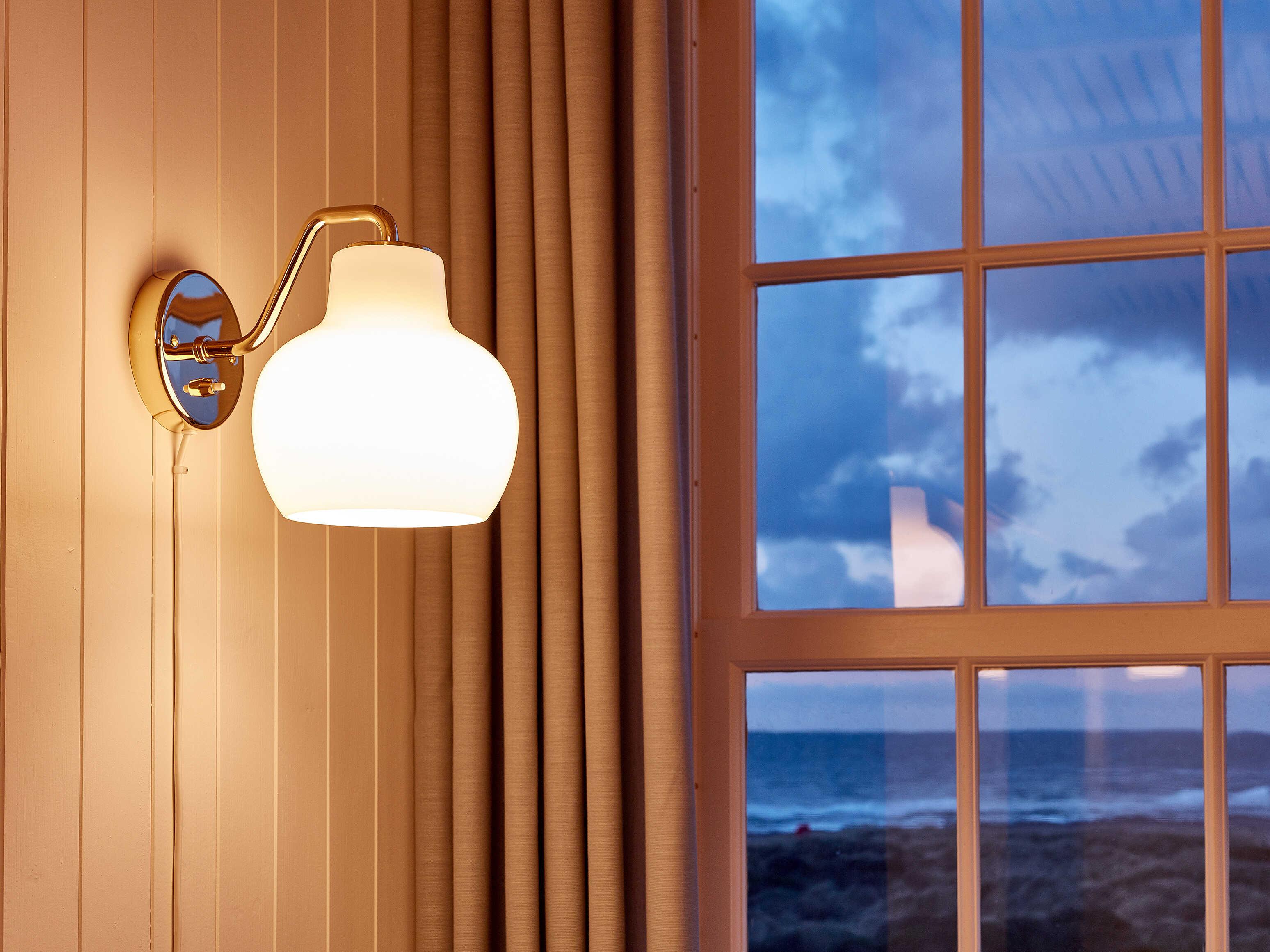 Louis Poulsen VL Ring Crown 1-Light Polished Brass White Wall Sconce