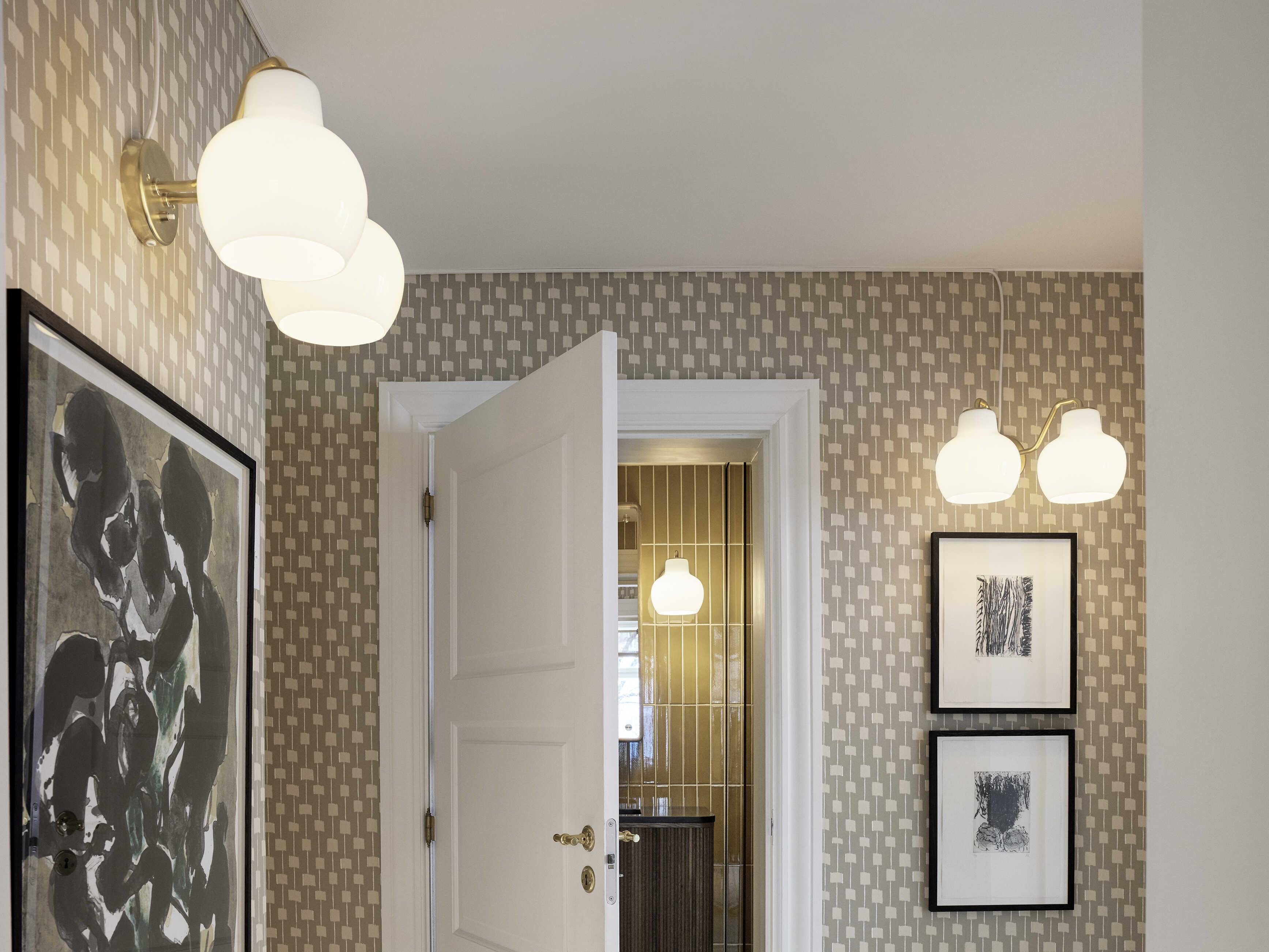 Louis Poulsen VL Ring Crown 2-Light Polished Brass White Wall Sconce