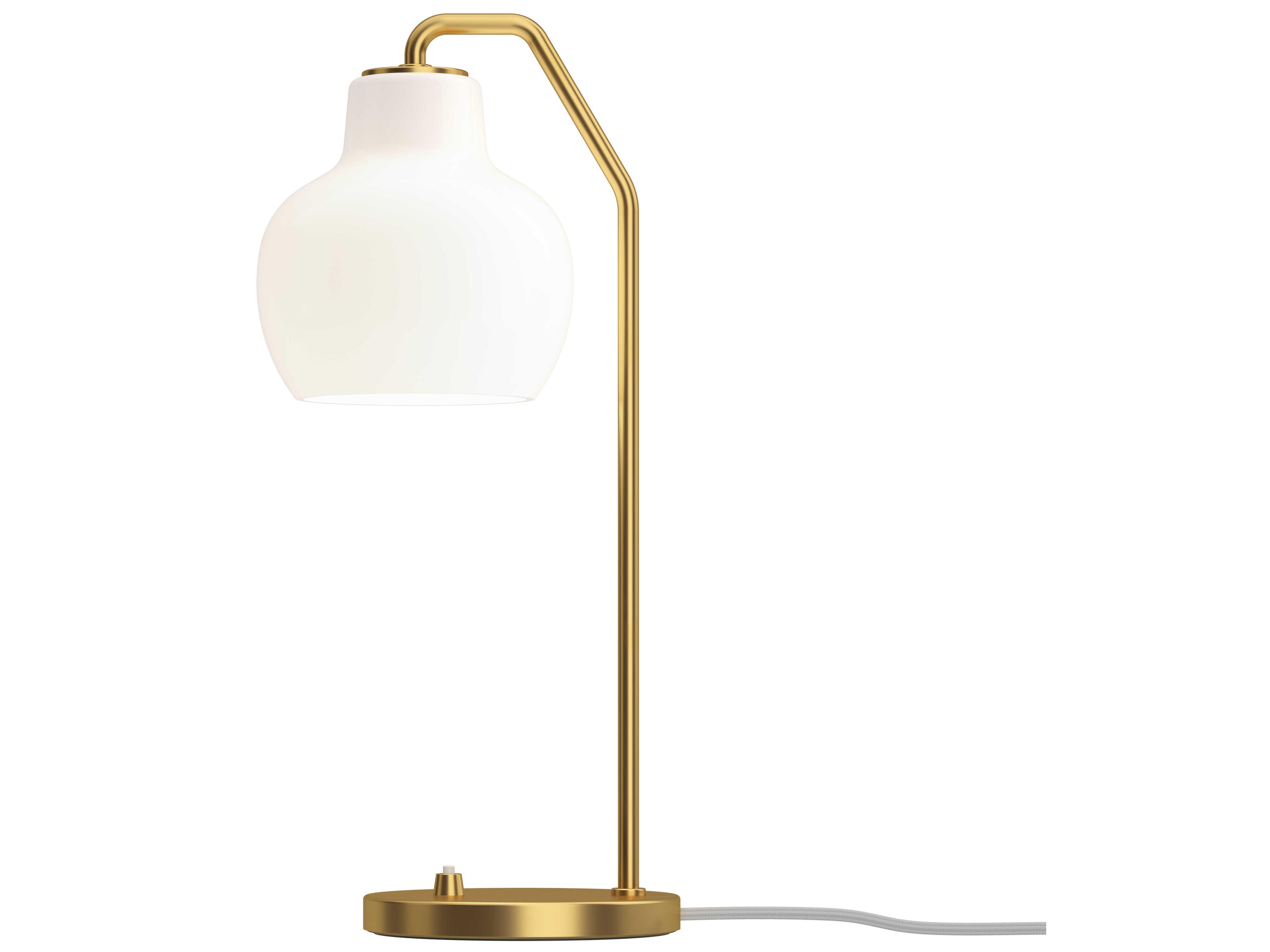 Louis Poulsen VL Ring Opal White Satin Polished Brass Table Lamp