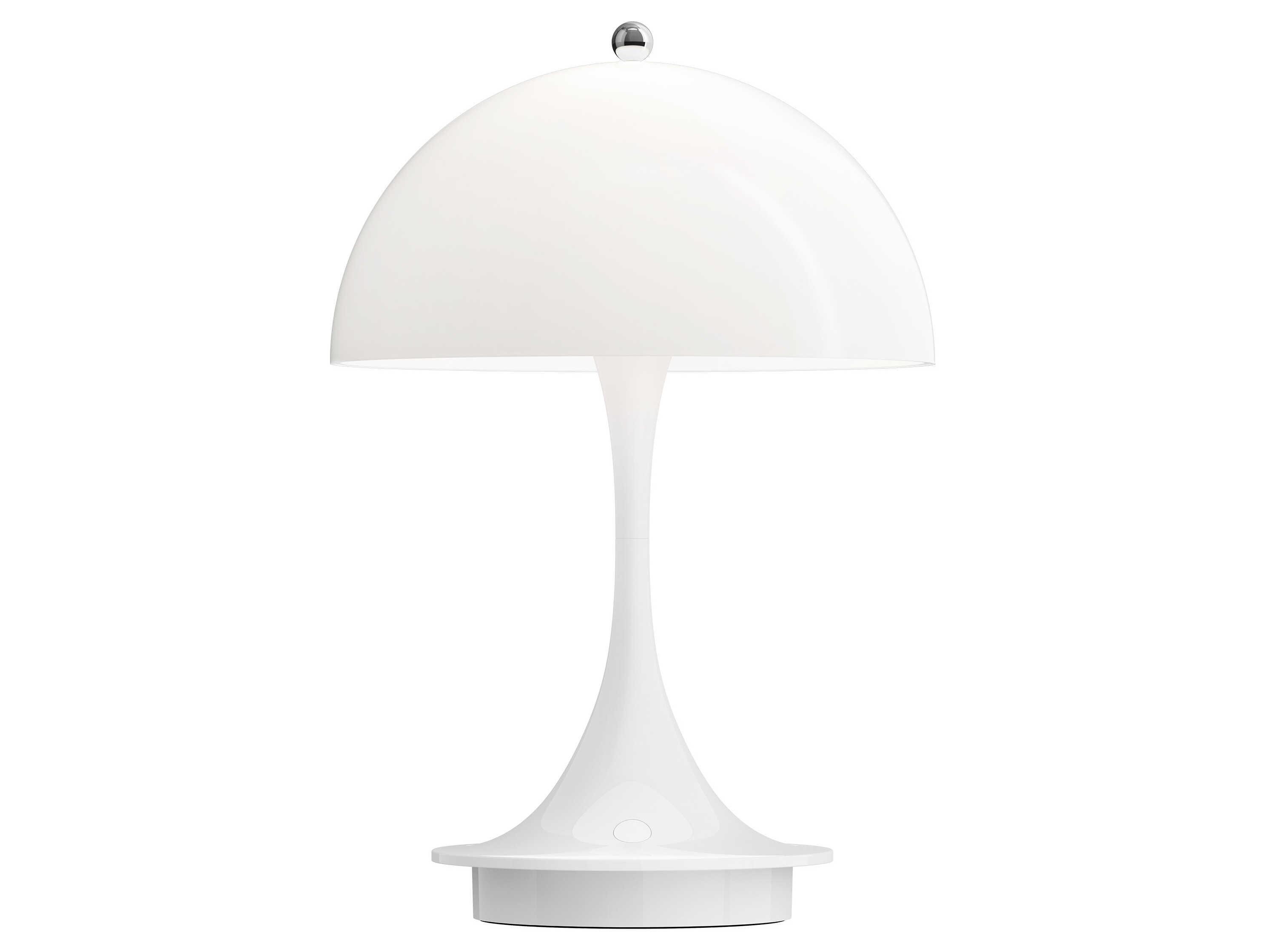 Louis Poulsen Panthella Opal Acrylic Silver Table Lamp