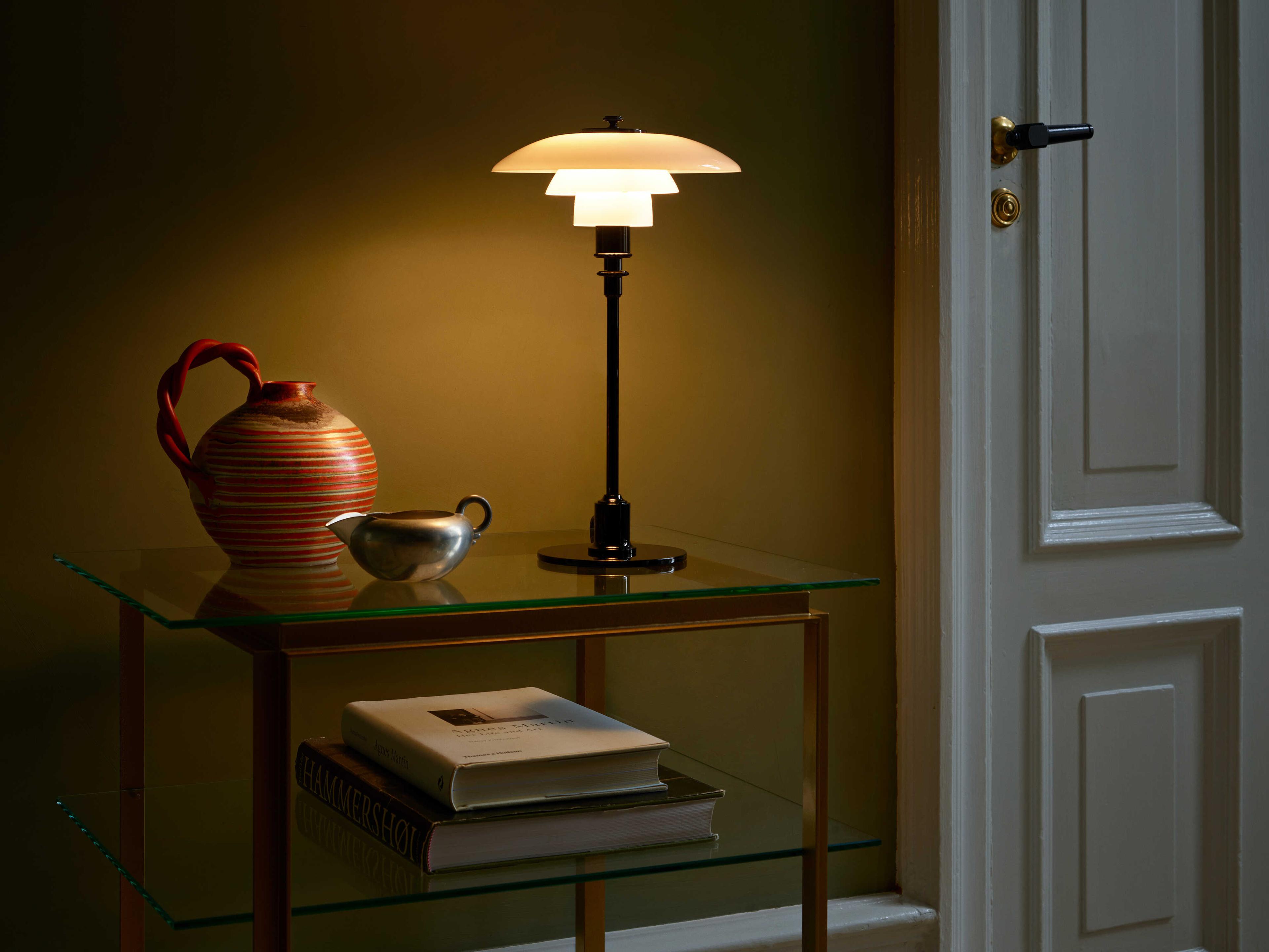 Louis Poulsen PH-2/1 Handblown White Opal Glass Table Lamp