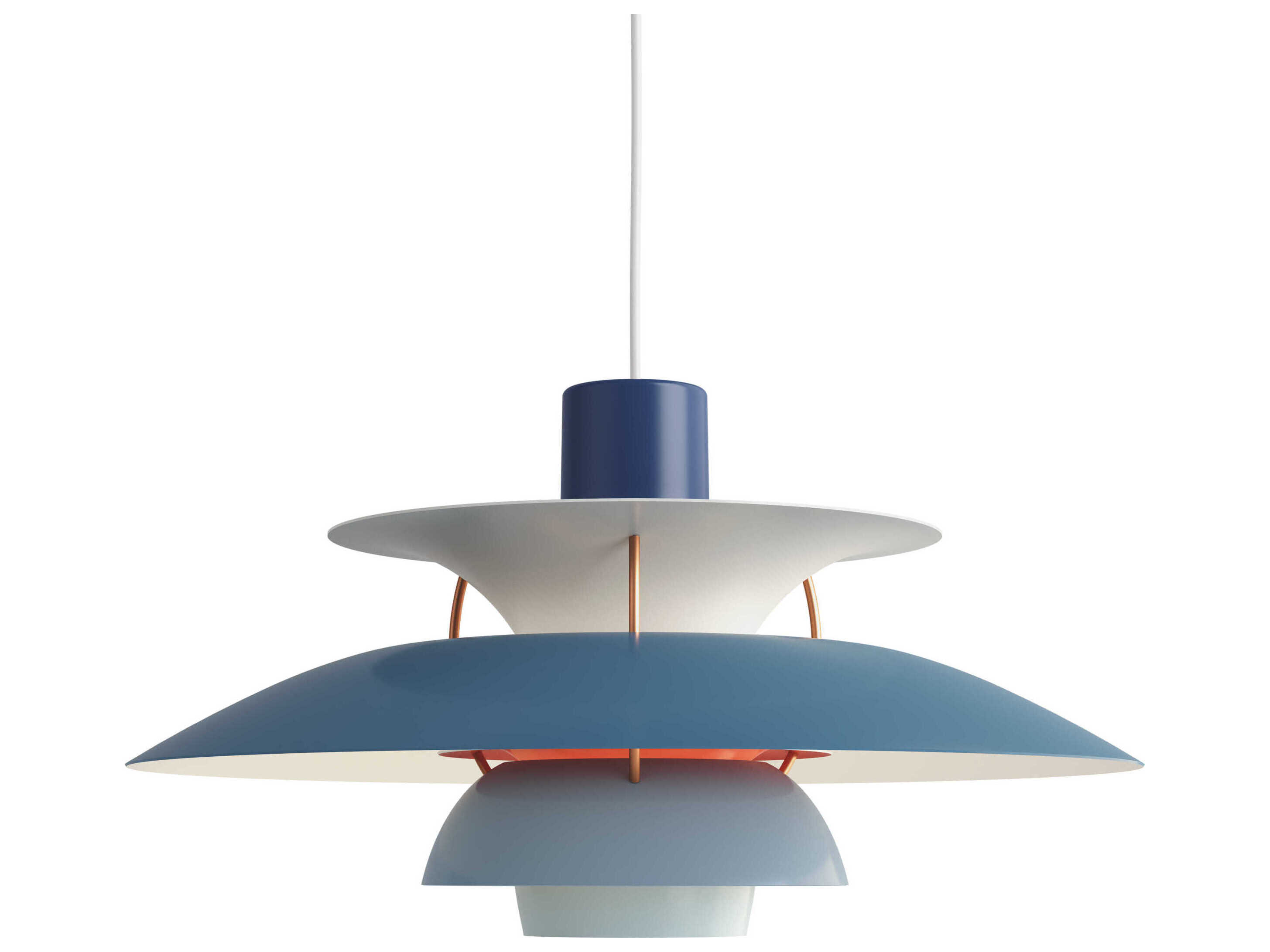 Louis Poulsen PH-5 1-Light Blue Tiered Pendant