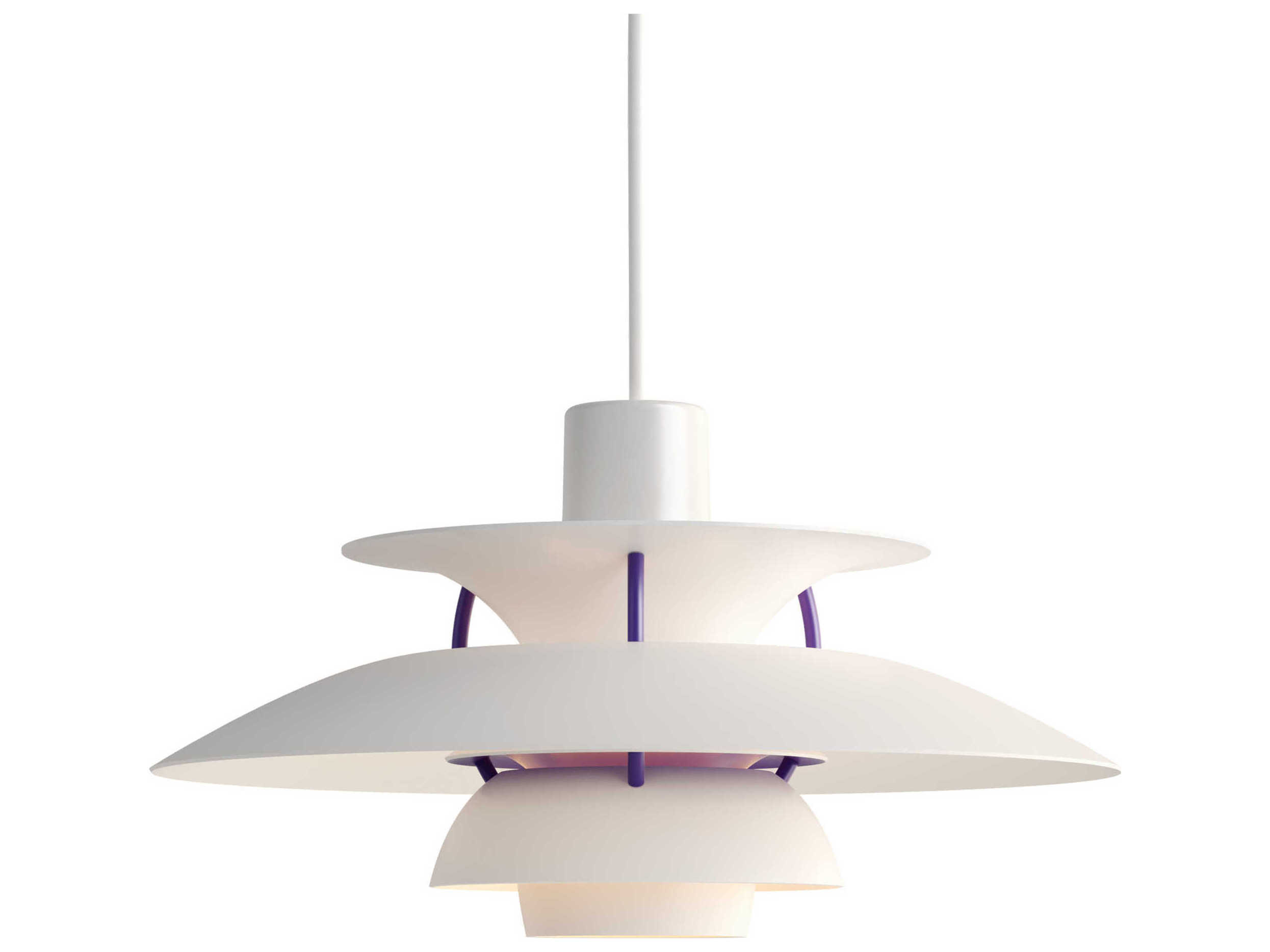 Louis Poulsen PH-5 1-Light White Tiered Mini Pendant