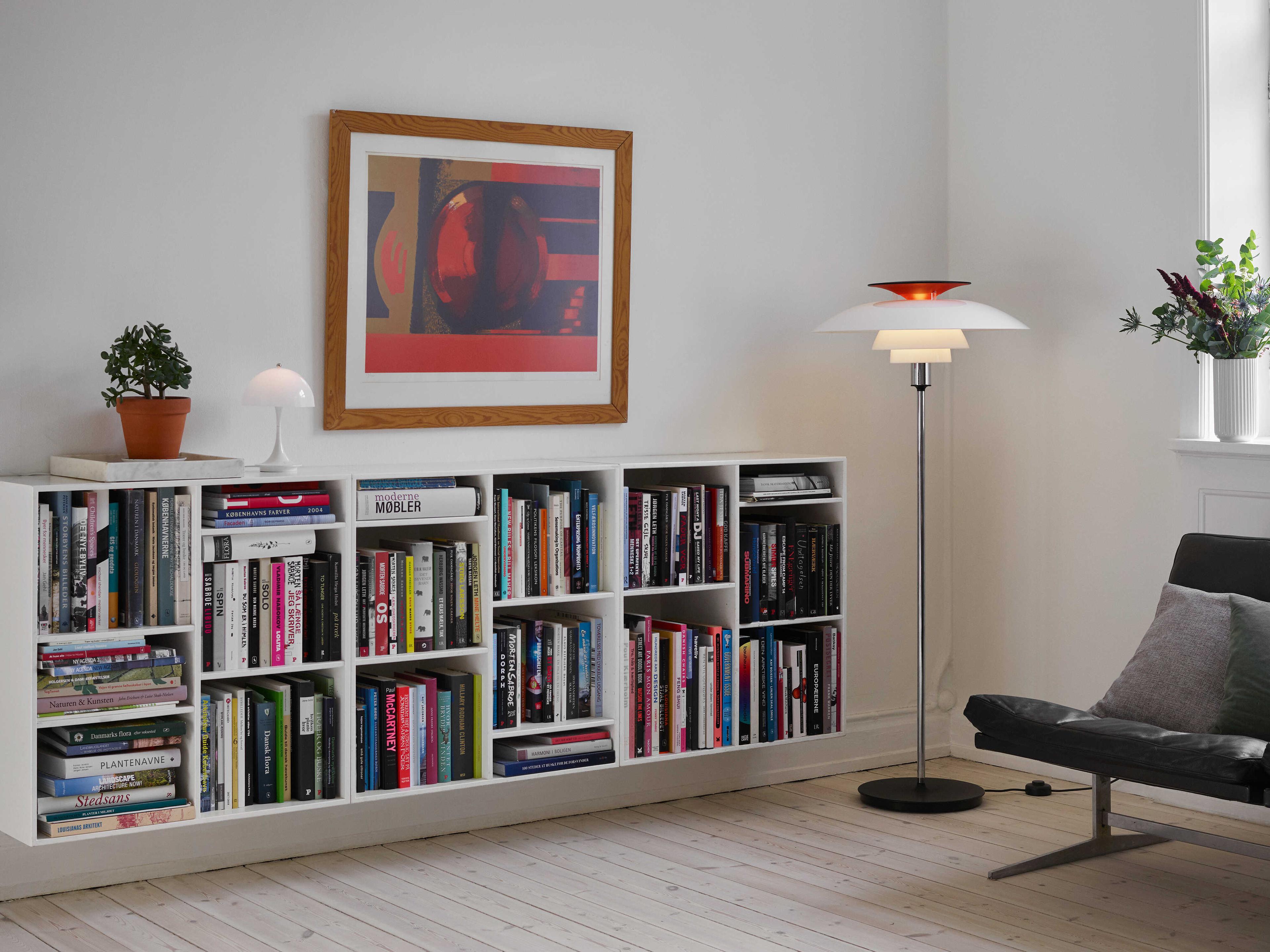 Louis Poulsen PH80 High Pressure Molded White Opal Acrylic Silver Floor Lamp