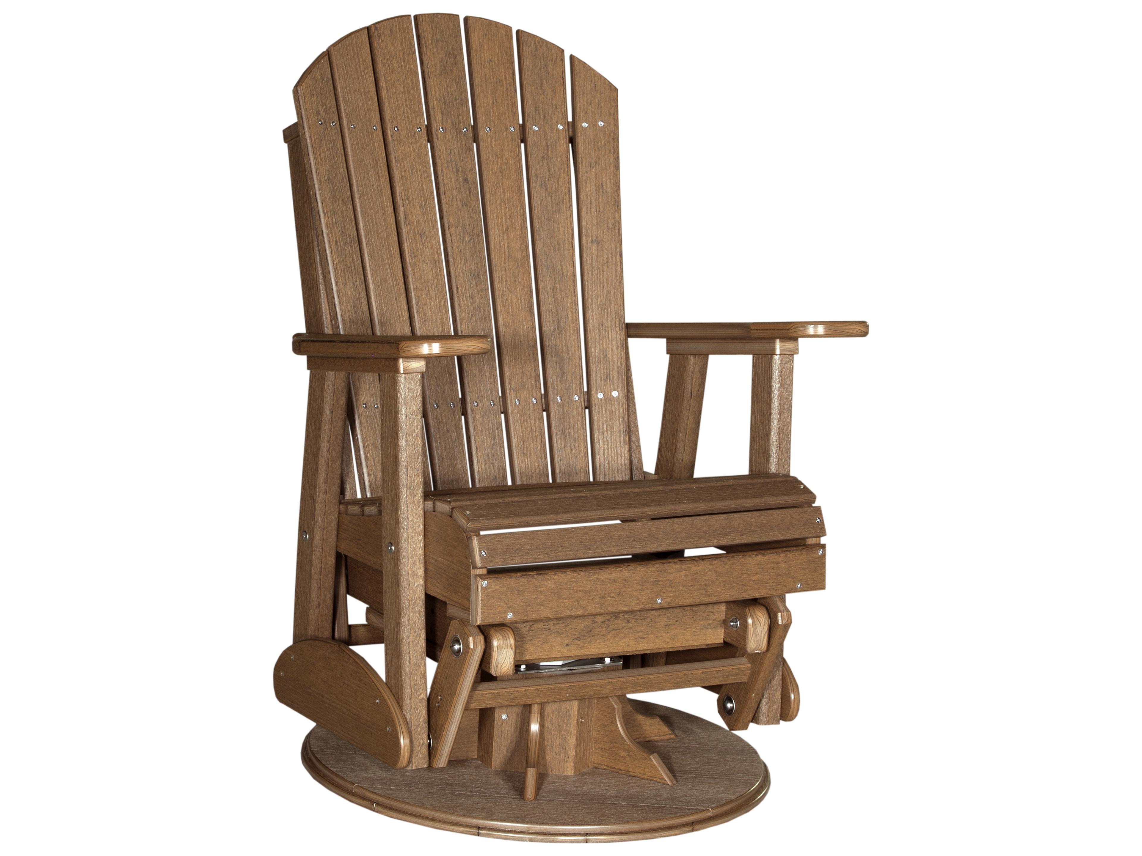 LuxCraft Recycled Plastic Adirondack Swivel Glider Chair