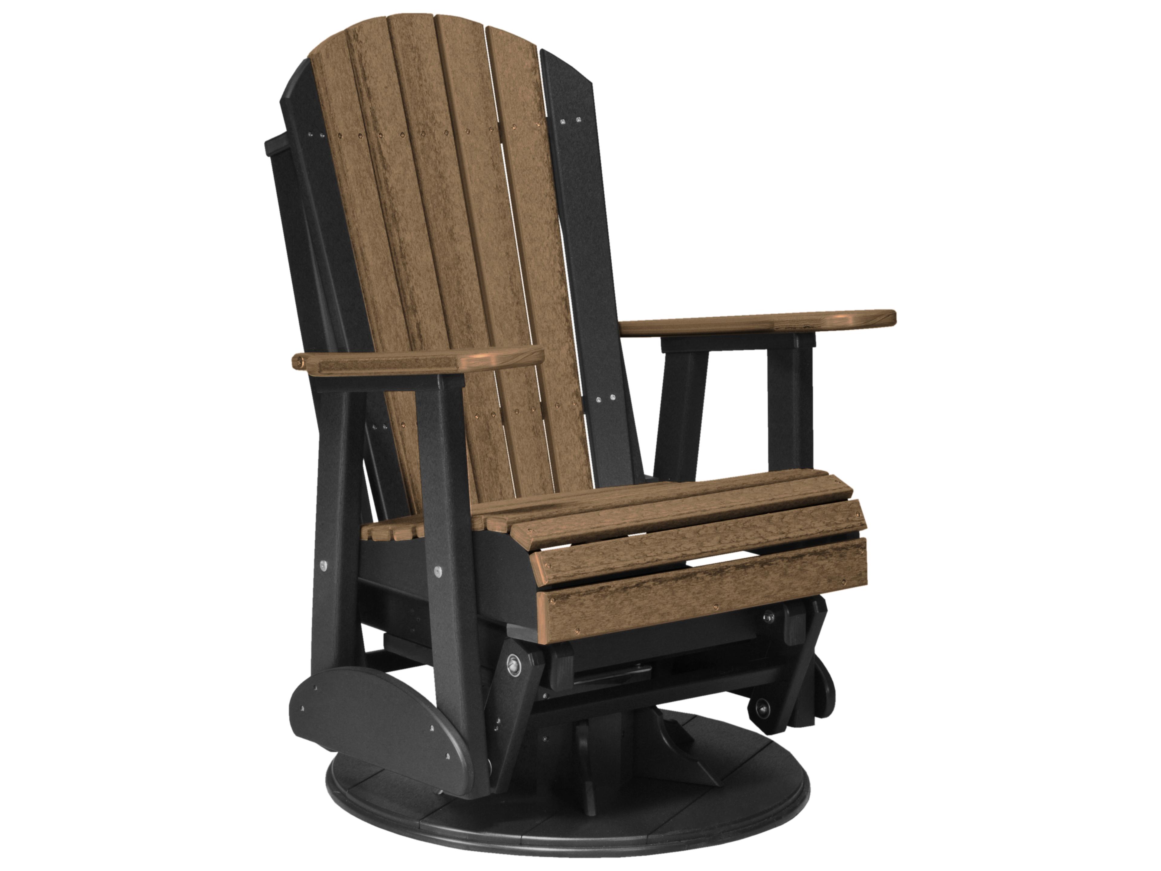 LuxCraft Recycled Plastic Adirondack Swivel Glider Chair