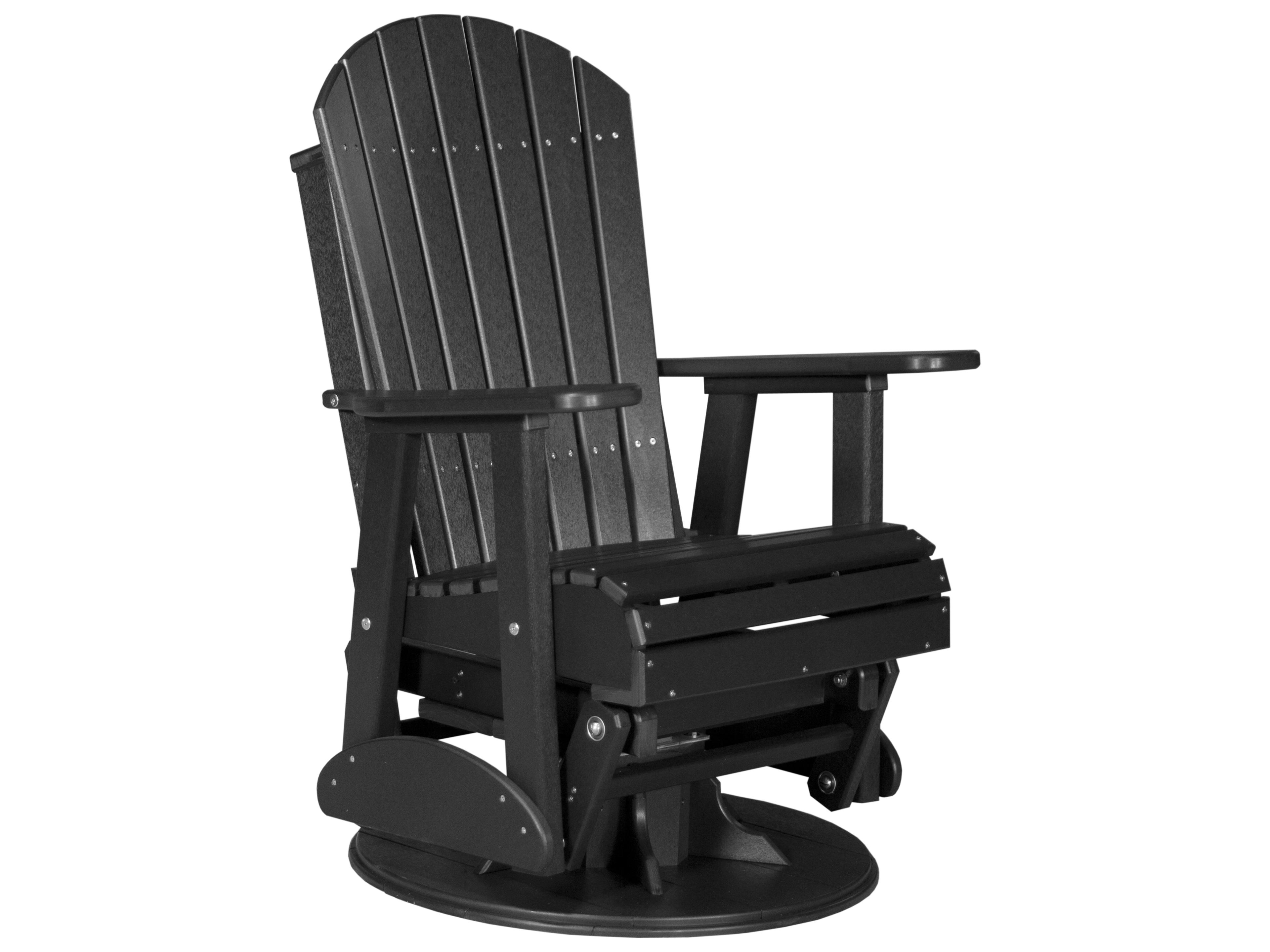 LuxCraft Recycled Plastic Adirondack Swivel Glider Chair