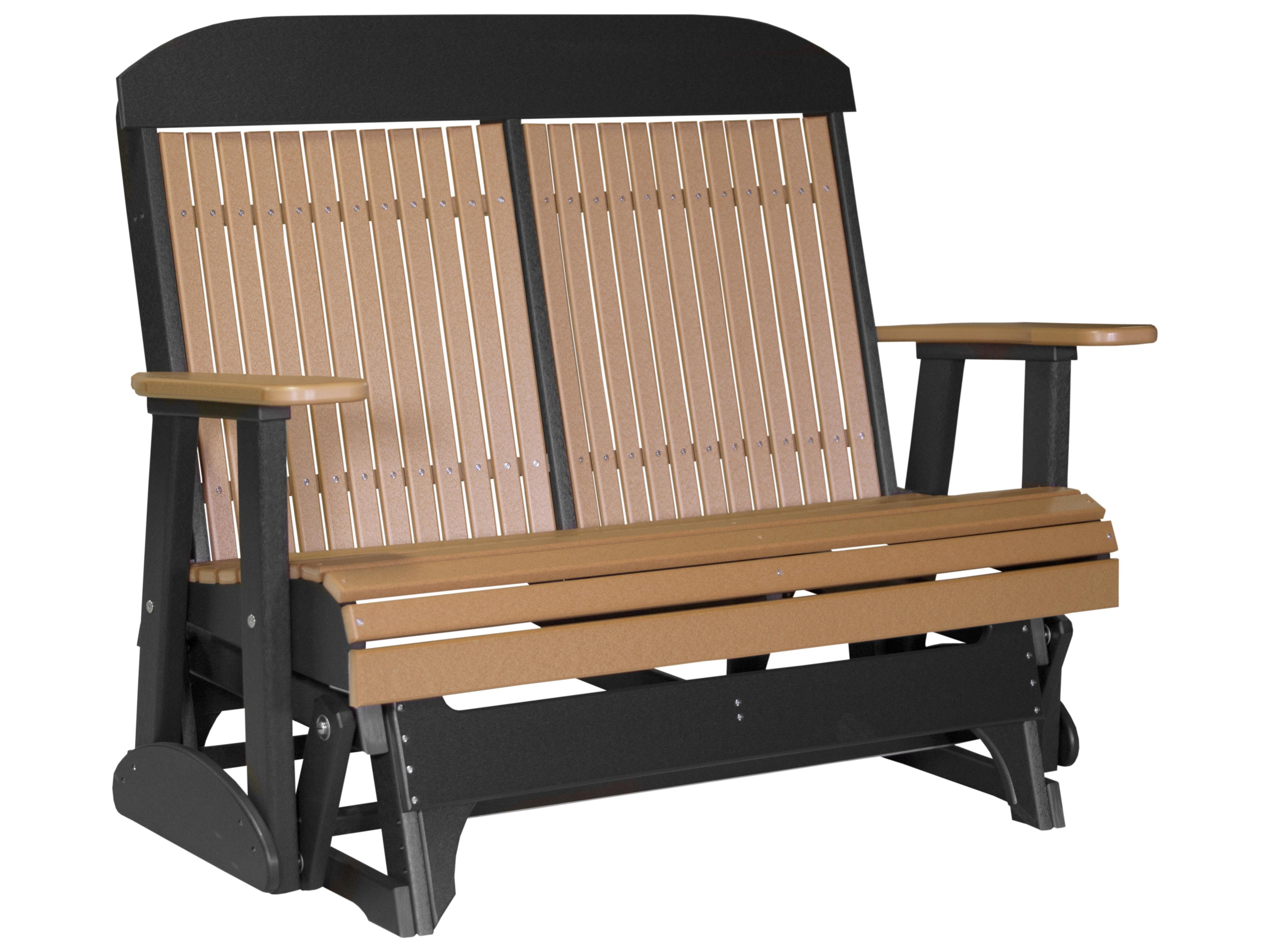 LuxCraft Recycled Plastic Classic Glider Outdoor Patio Loveseat