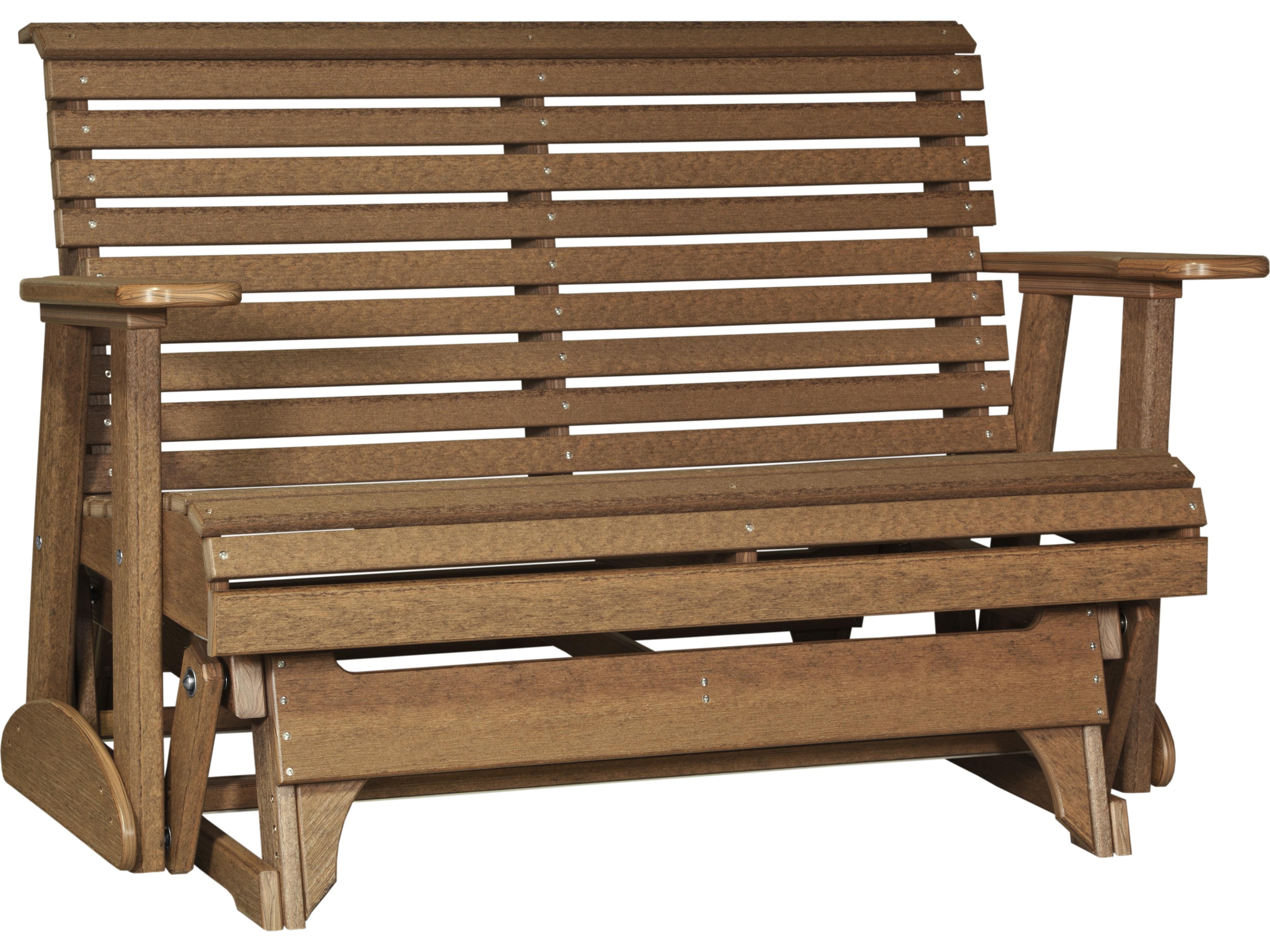 LuxCraft Recycled Plastic Plain Glider Patio Loveseat