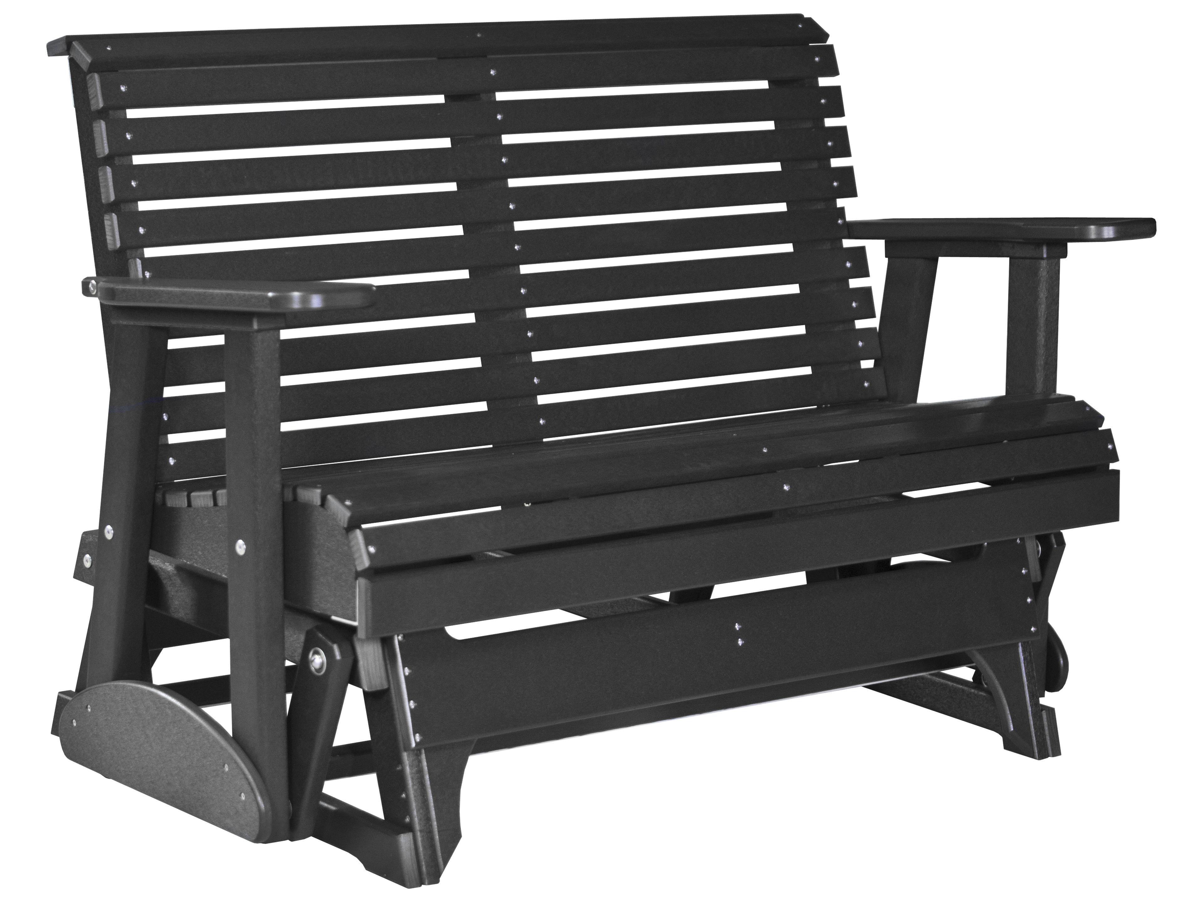 LuxCraft Recycled Plastic Plain Glider Patio Loveseat