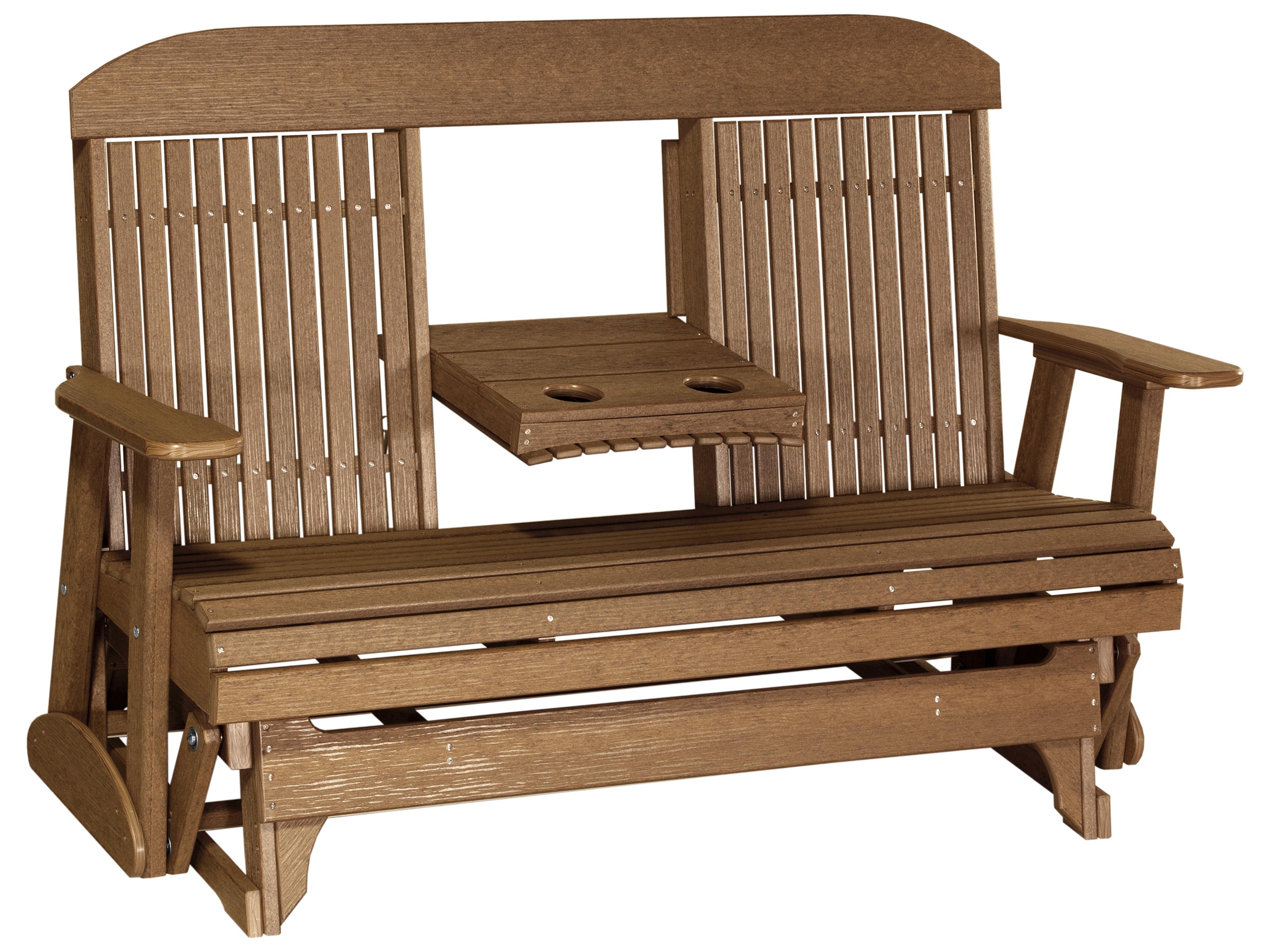 LuxCraft Recycled Plastic Classic Glider Outdoor Patio Loveseat