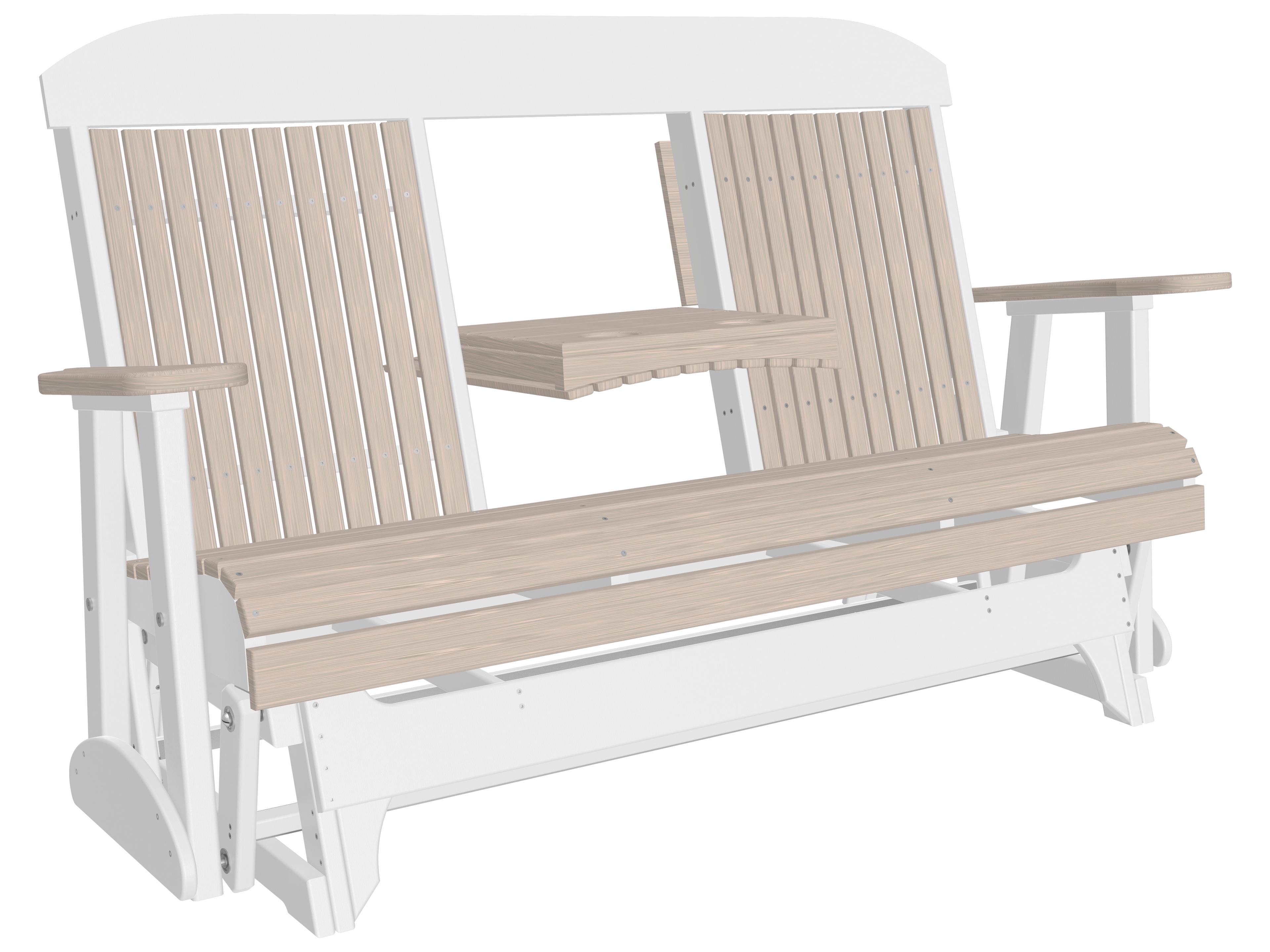 LuxCraft Recycled Plastic Classic Glider Outdoor Patio Loveseat