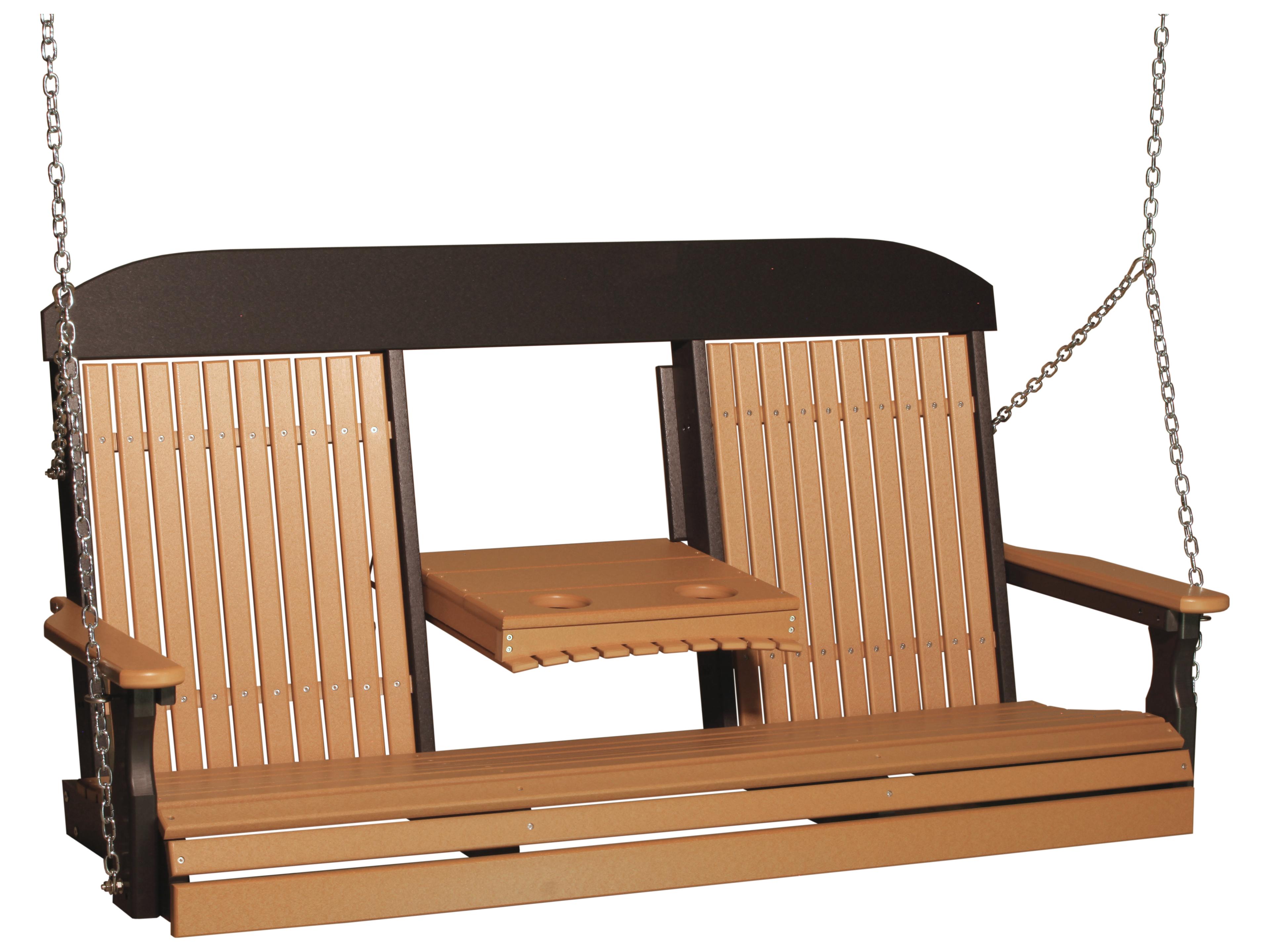 LuxCraft Recycled Plastic 5' Classic Outdoor Patio Swing