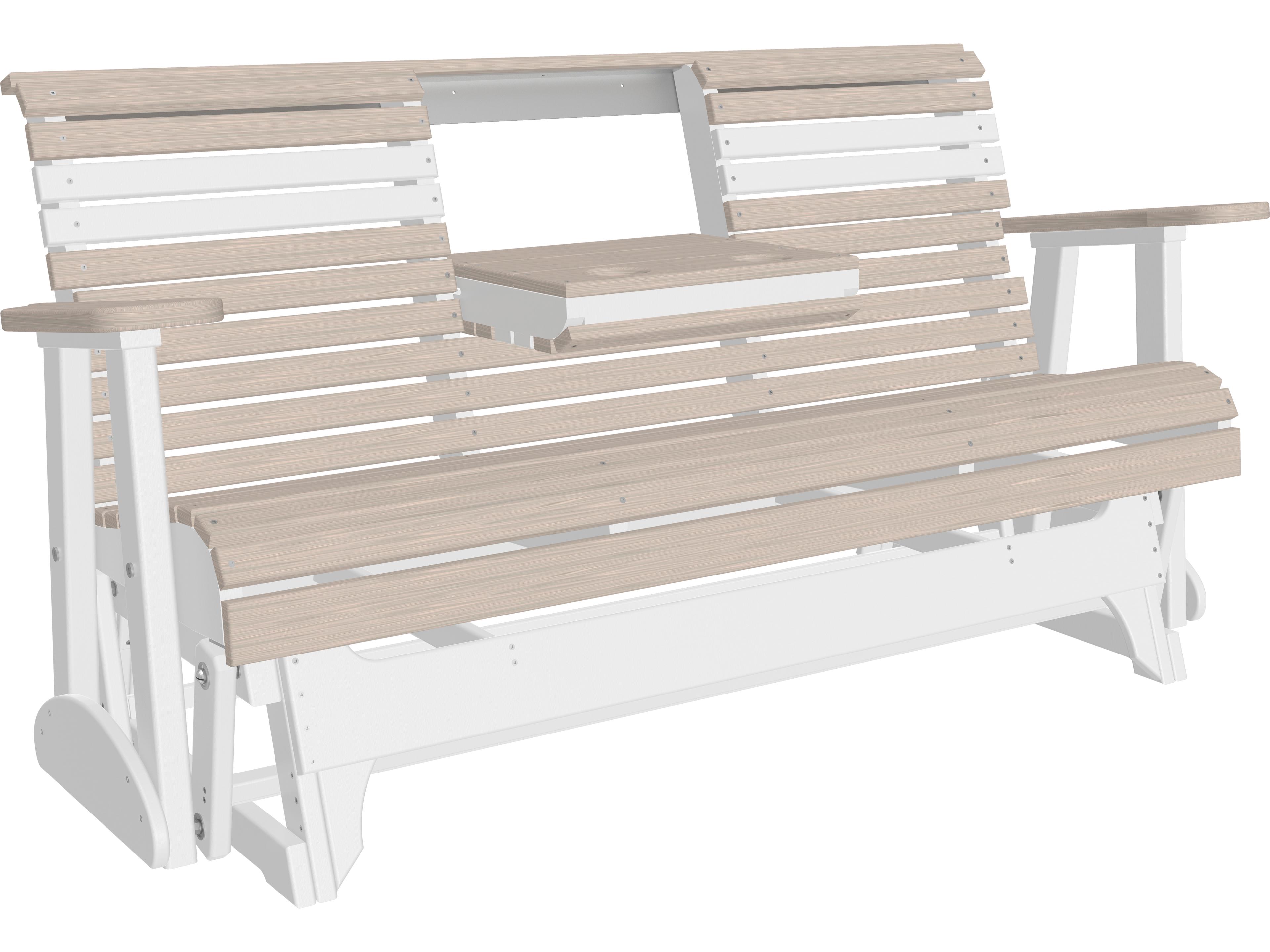 LuxCraft Recycled Plastic Plain Glider Patio Loveseat