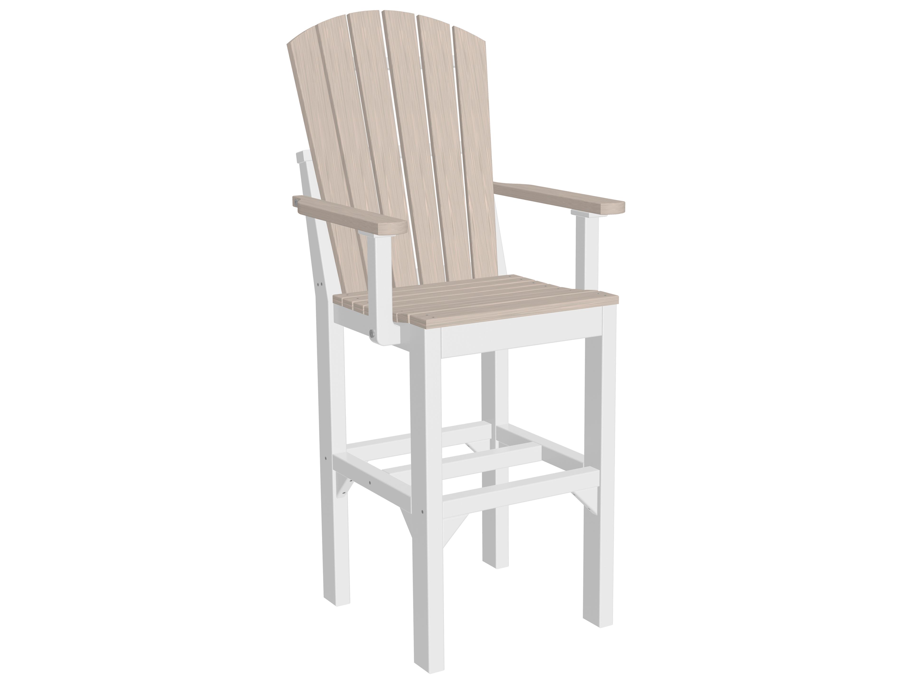 LuxCraft Recycled Plastic Adirondack Bar Height Arm Outdoor Patio Chair