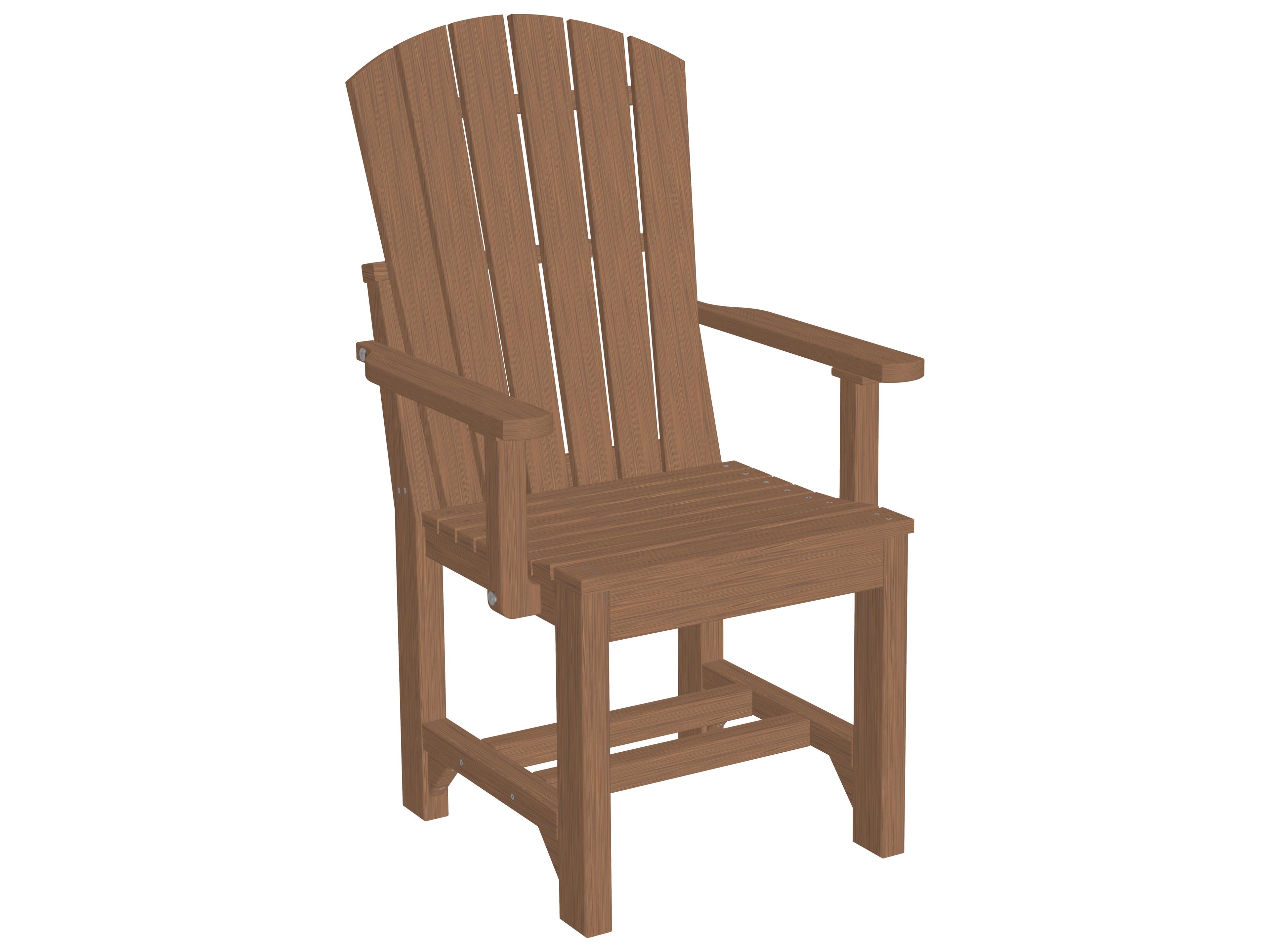 LuxCraft Recycled Plastic Adirondack Dining Height Arm Chair