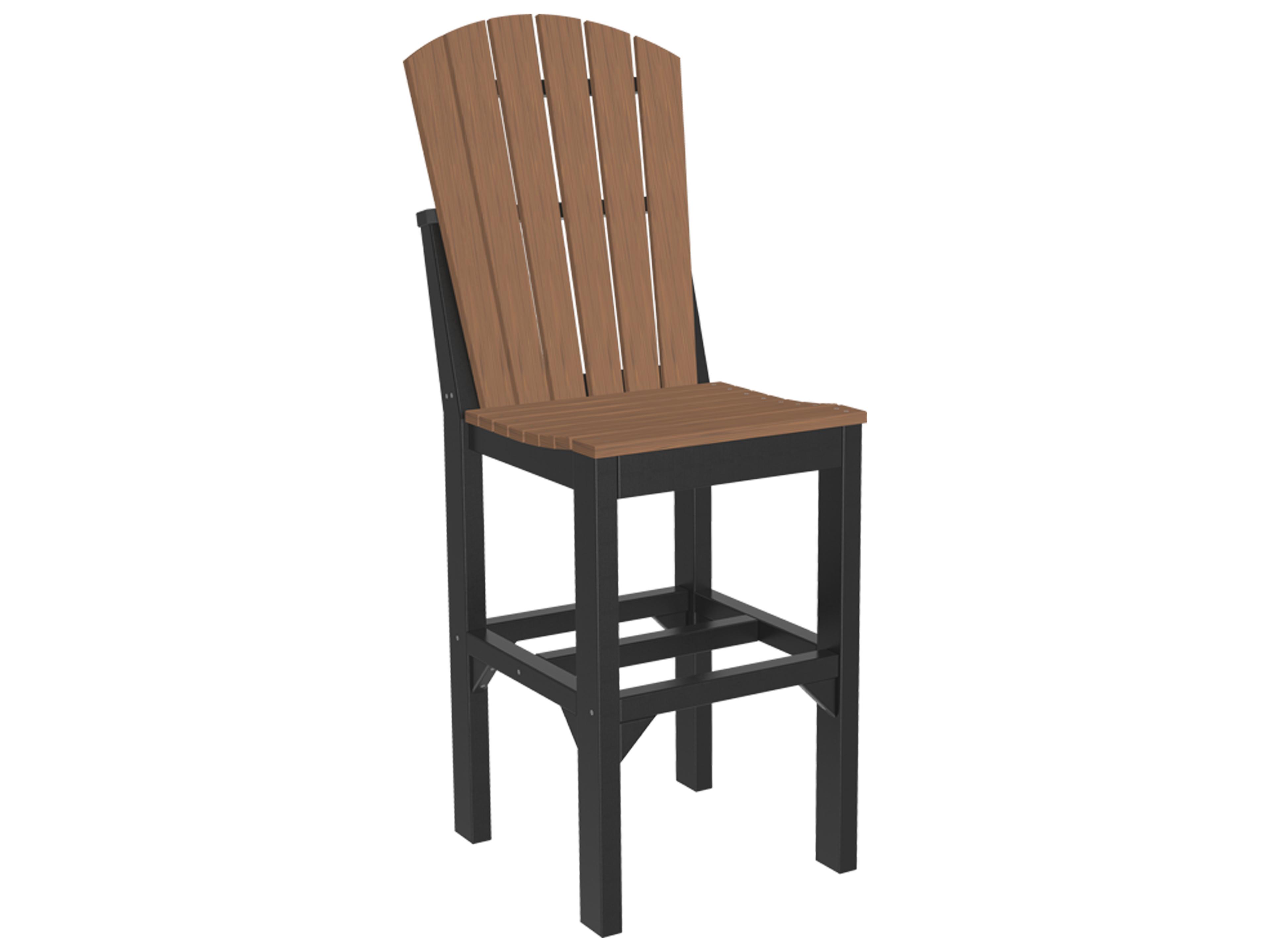 LuxCraft Recycled Plastic Adirondack Bar Height Side Patio Chair