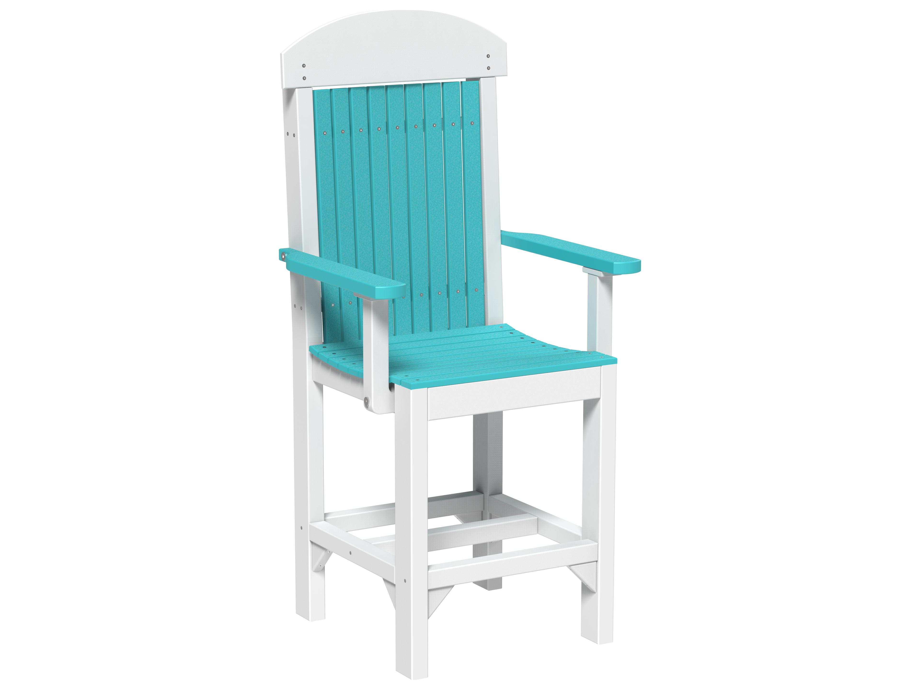 LuxCraft Recycled Plastic Classic Counter Height Arm Chair