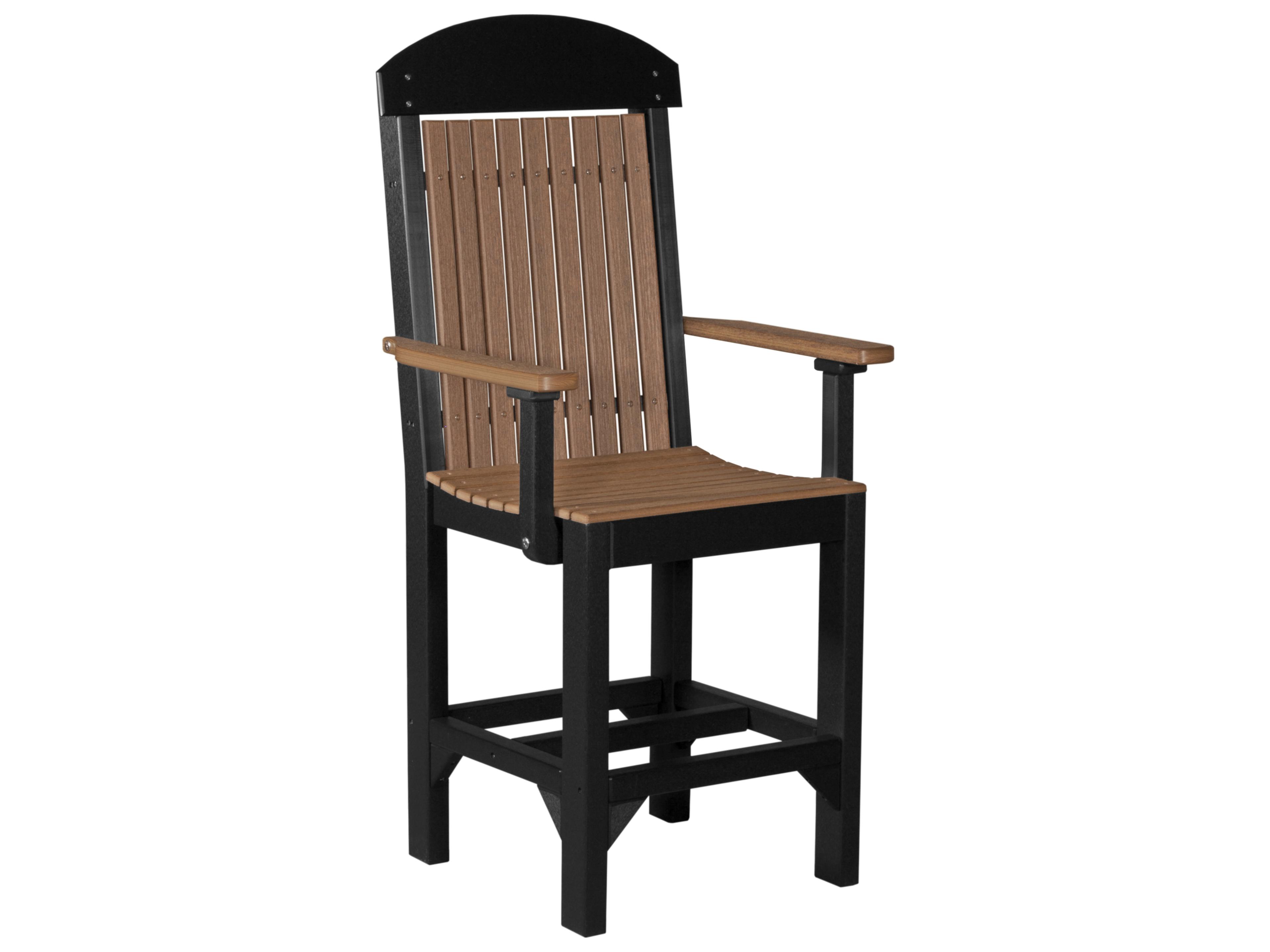 LuxCraft Recycled Plastic Classic Counter Height Arm Chair