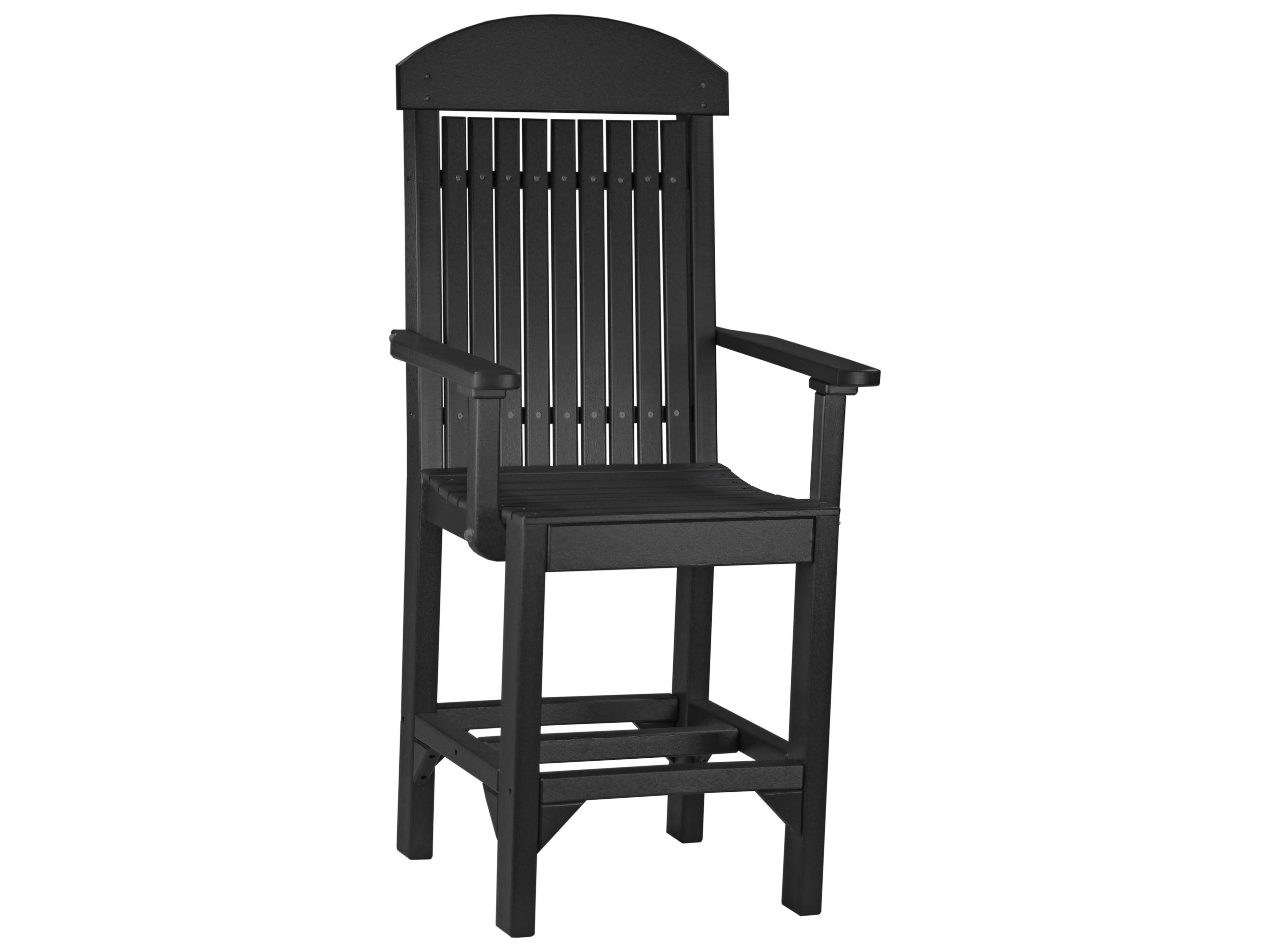 LuxCraft Recycled Plastic Classic Counter Height Arm Chair