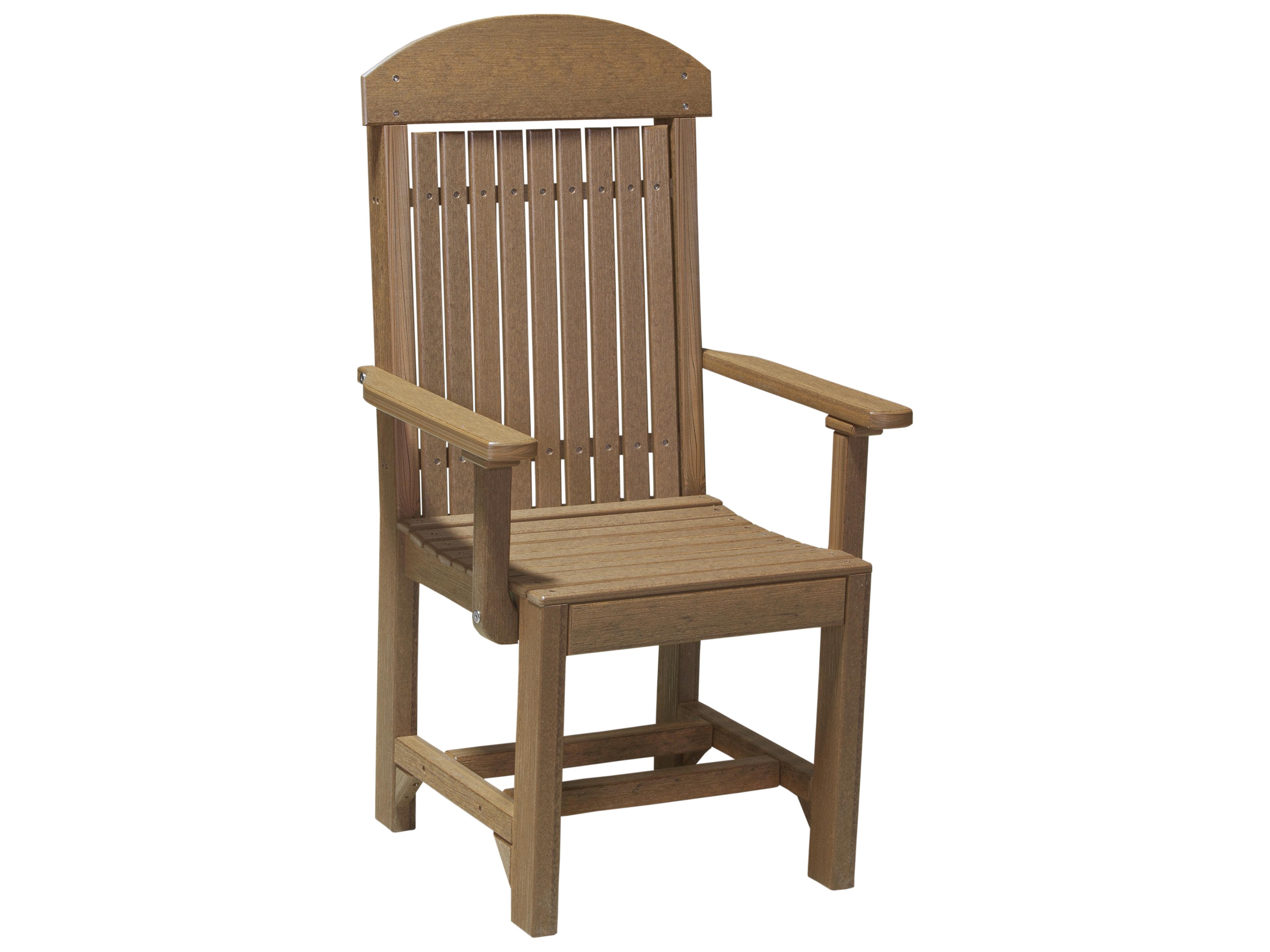 LuxCraft Recycled Plastic Classic Dining Height Arm Chair